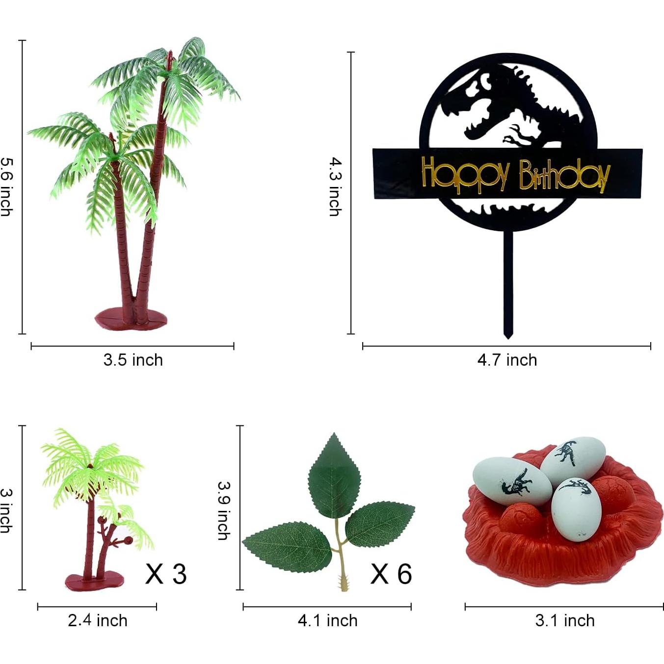 Adorno de Pastel Dinosaurio Tarocynn 22 Piezas PVC