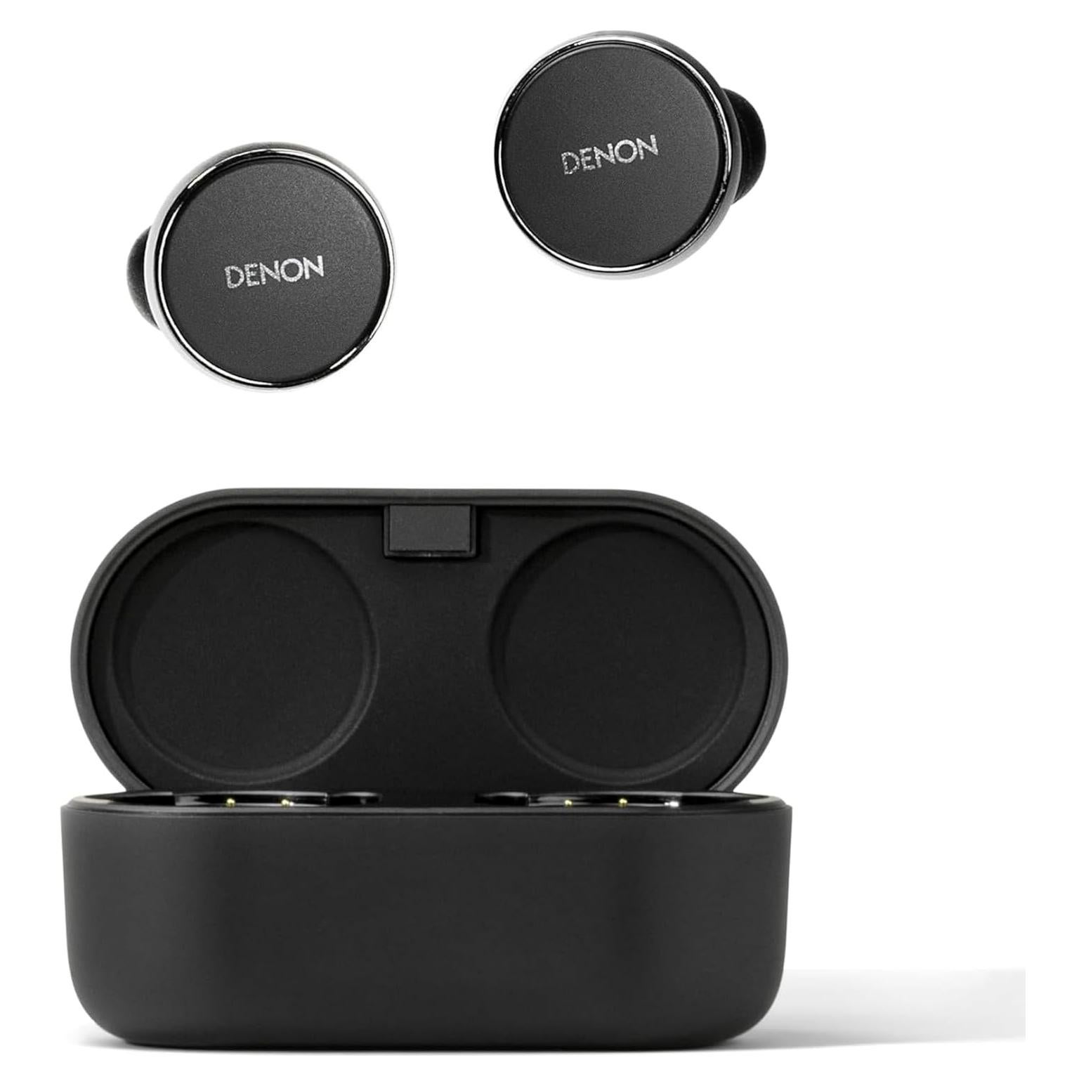 Denon PerL Pro True Wireless Earbuds - Adaptive Active Headphones Wireless Noise Canceling, Masimo Adaptive Acoustic Technology, Spatial Audio, 32Hr Battery Life, Wirefree Charging, Black