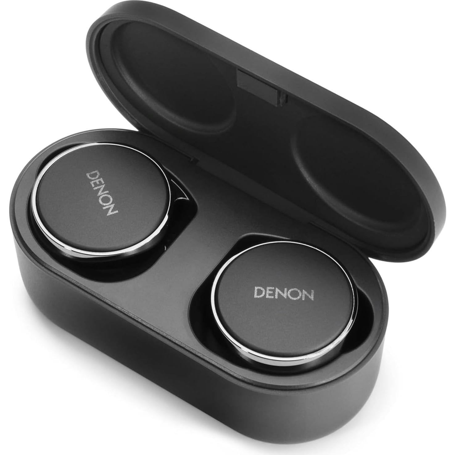 Denon PerL Pro True Wireless Earbuds - Adaptive Active Headphones Wireless Noise Canceling, Masimo Adaptive Acoustic Technology, Spatial Audio, 32Hr Battery Life, Wirefree Charging, Black
