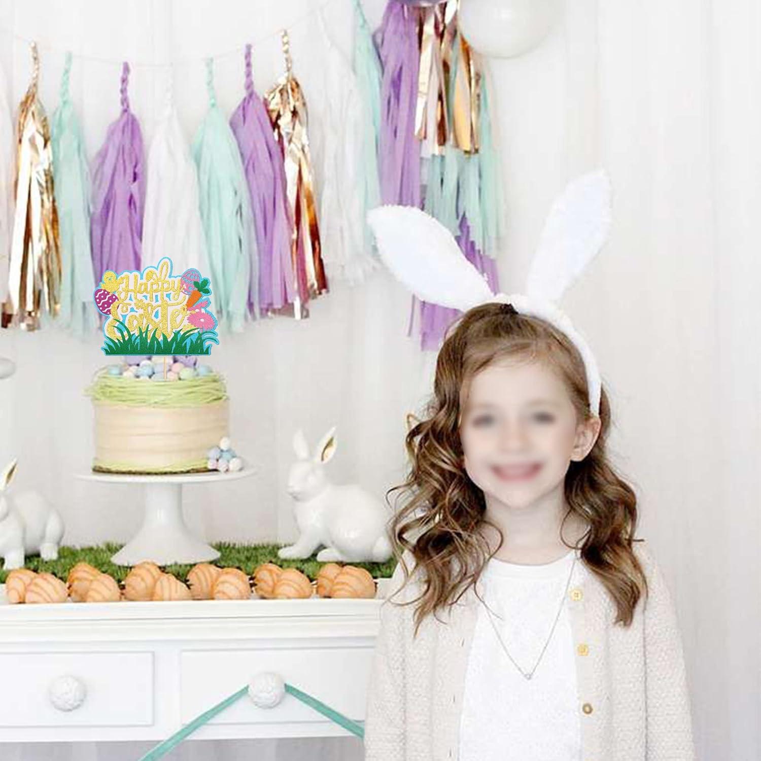 Adorno de Pastel ZHUOWEISM Zanahoria Huevo Conejo 16x22cm Dorado