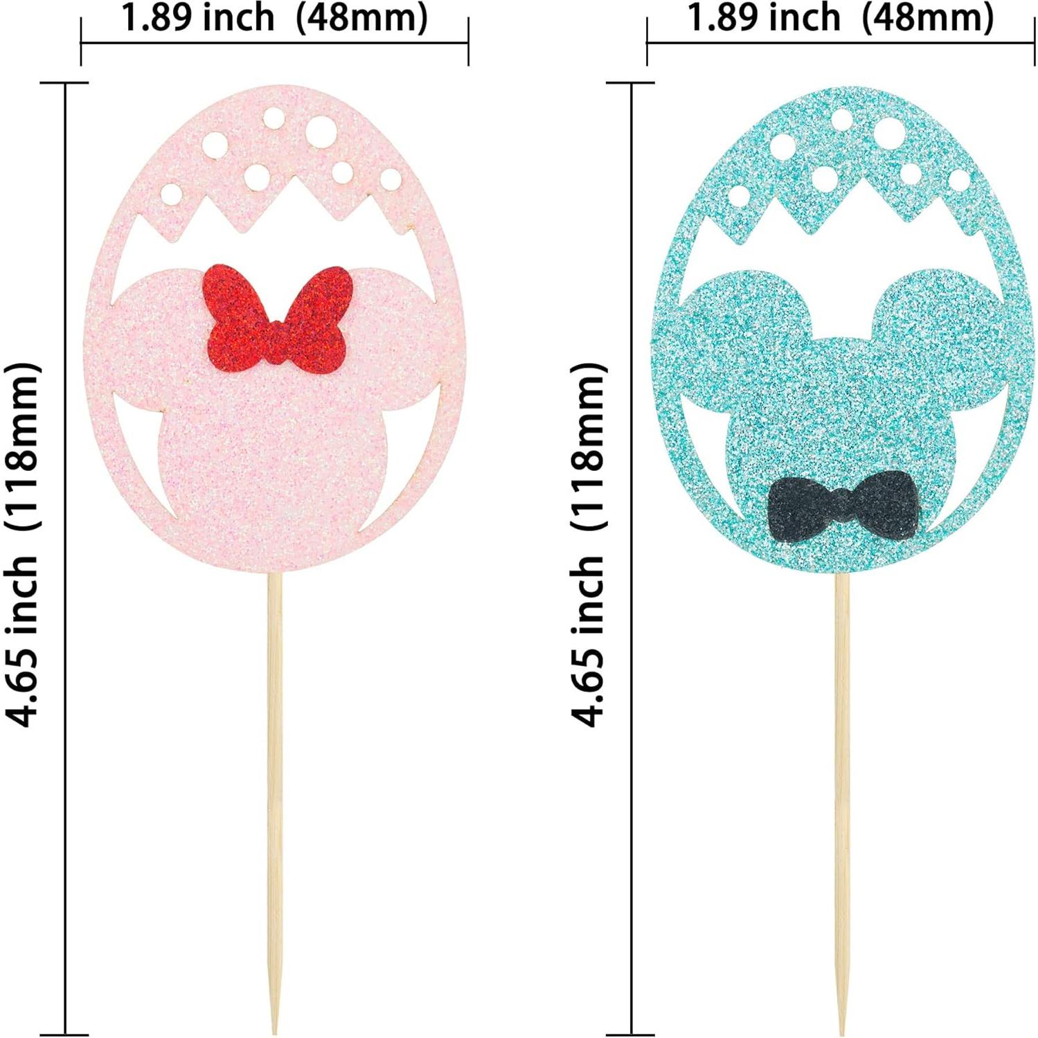 Gyufise 24 Decoraciones de Cupcake Revelación de Género Huevo