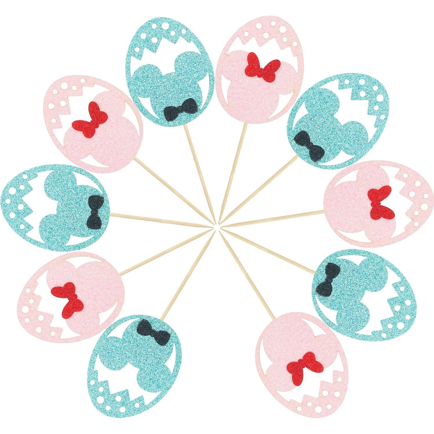 Gyufise 24 Decoraciones de Cupcake Revelación de Género Huevo