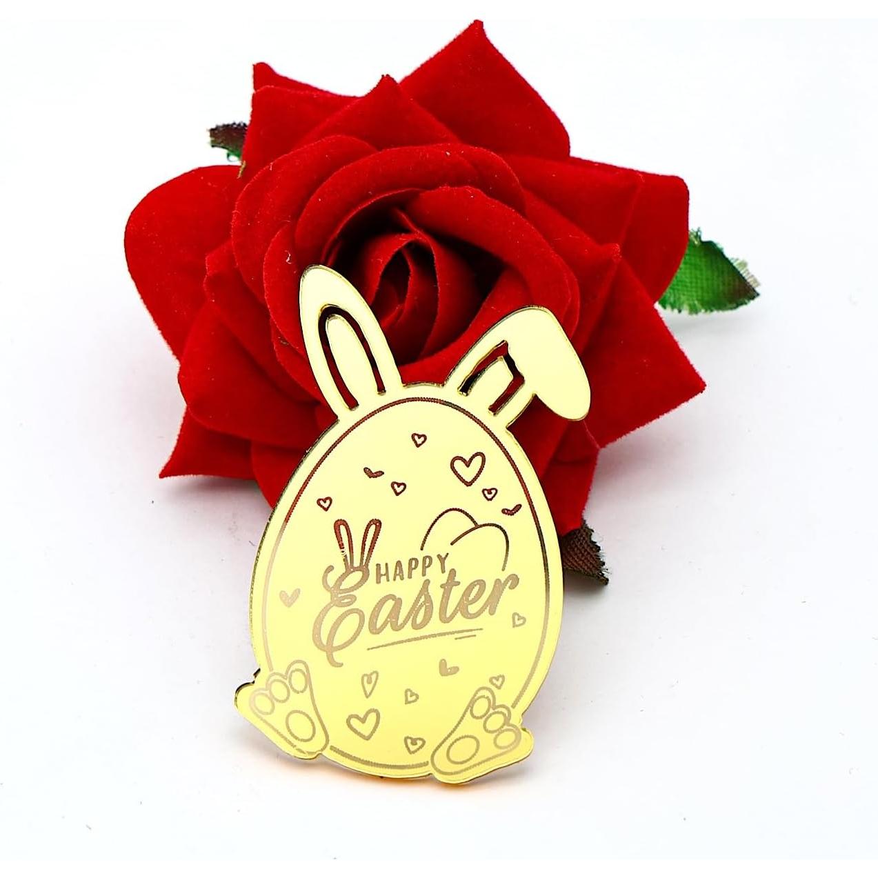 Set 24 Adornos de Cupcake AiQi Bake Conejito Pascua Dorado