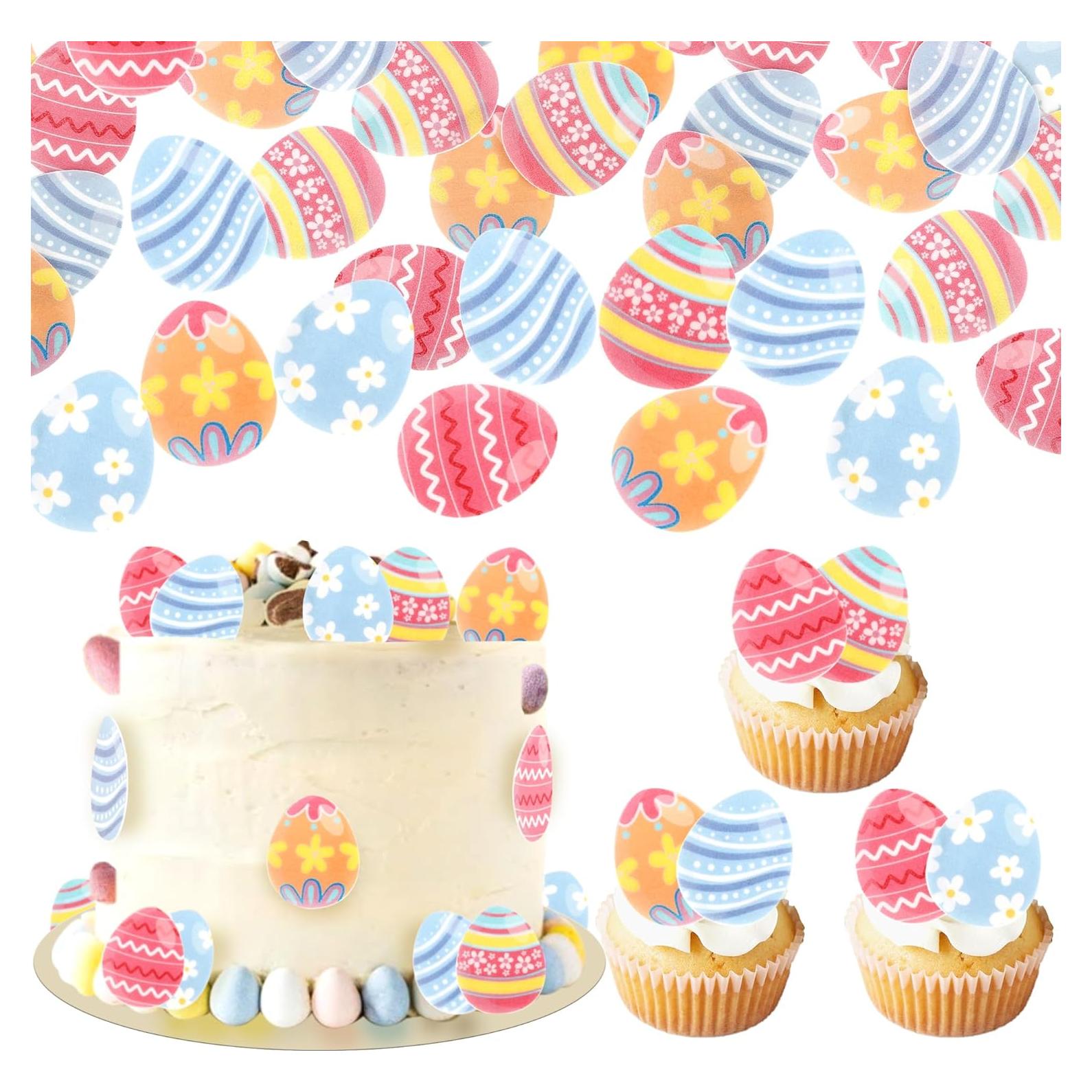 Rsstarxi 60 Decoraciones Comestibles Huevos Pascua Cupcakes