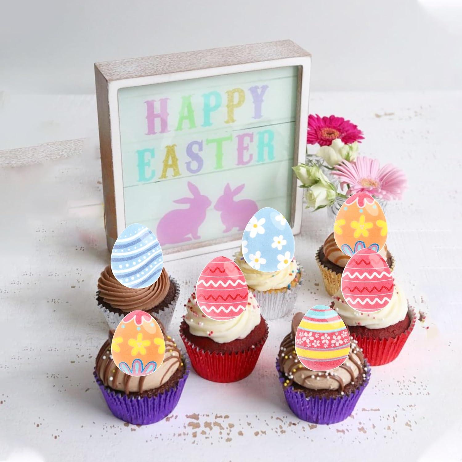 Rsstarxi 60 Decoraciones Comestibles Huevos Pascua Cupcakes