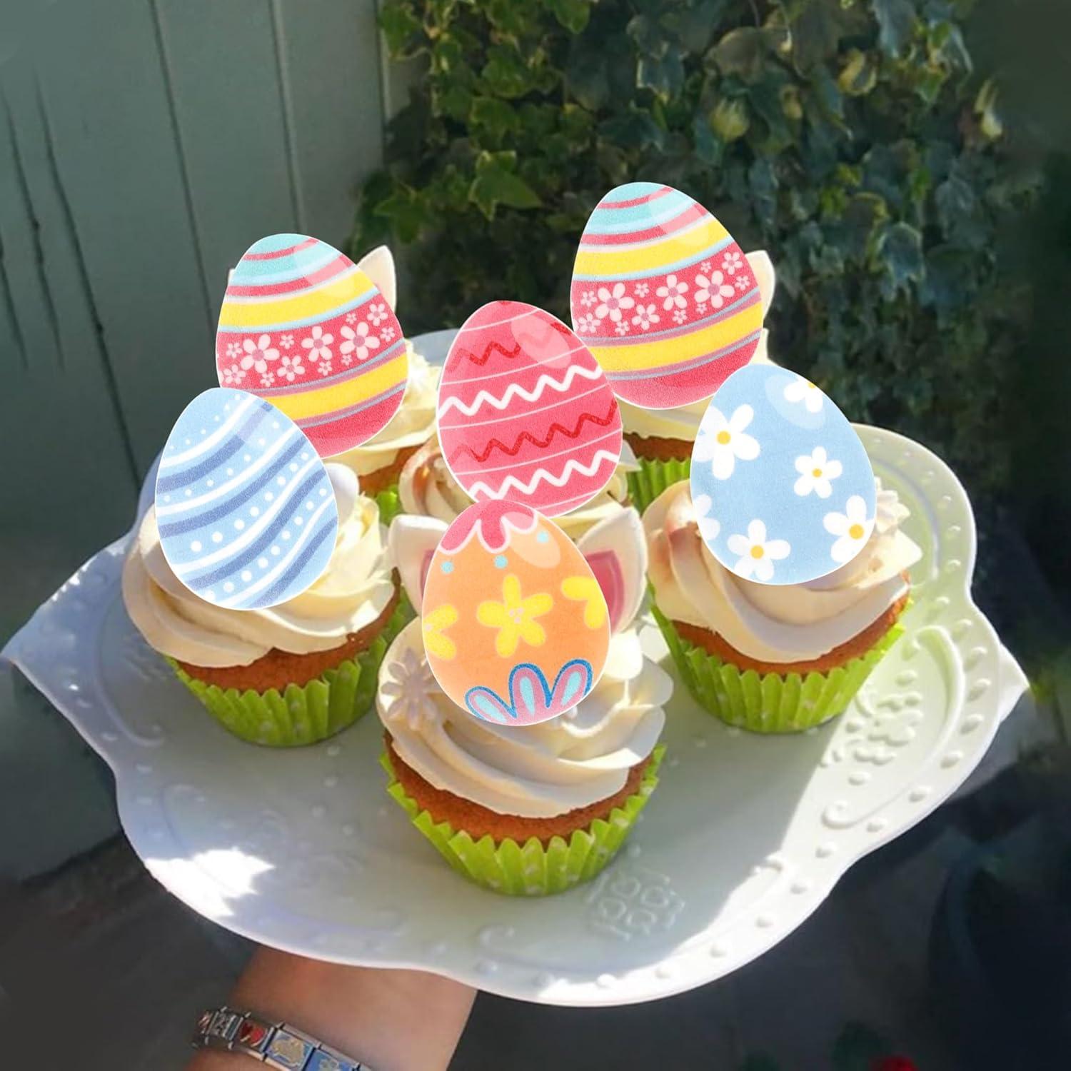 Rsstarxi 60 Decoraciones Comestibles Huevos Pascua Cupcakes