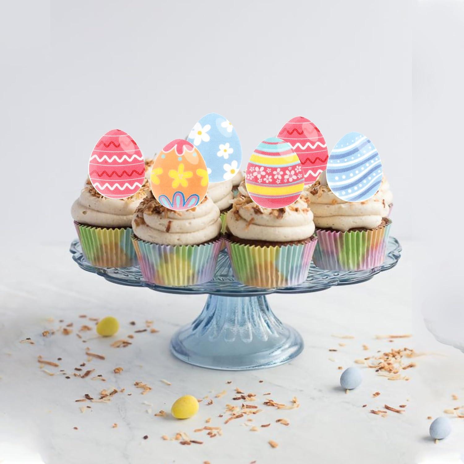 Rsstarxi 60 Decoraciones Comestibles Huevos Pascua Cupcakes
