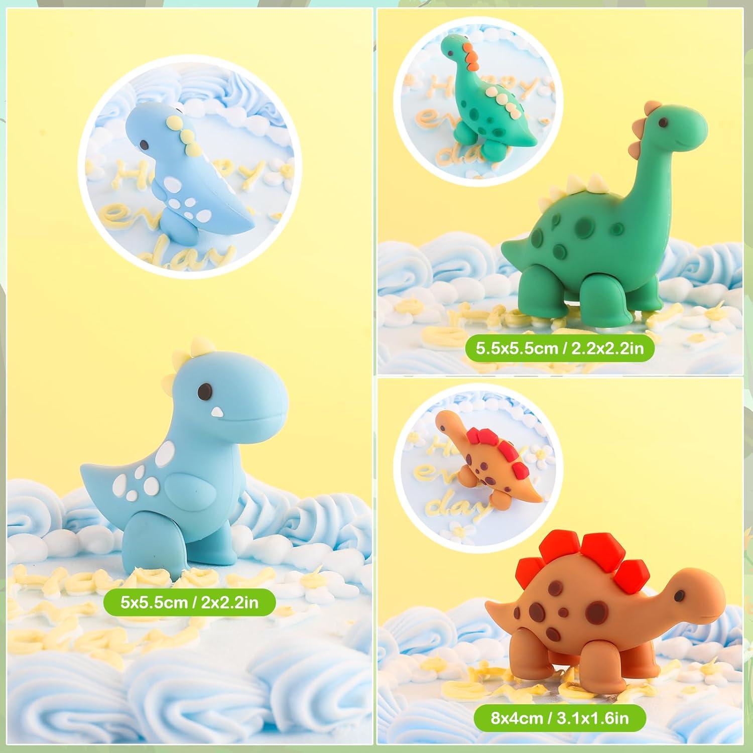 21 Piezas Decoraciones de Pastel Dinosaurio SAYHALO PVC