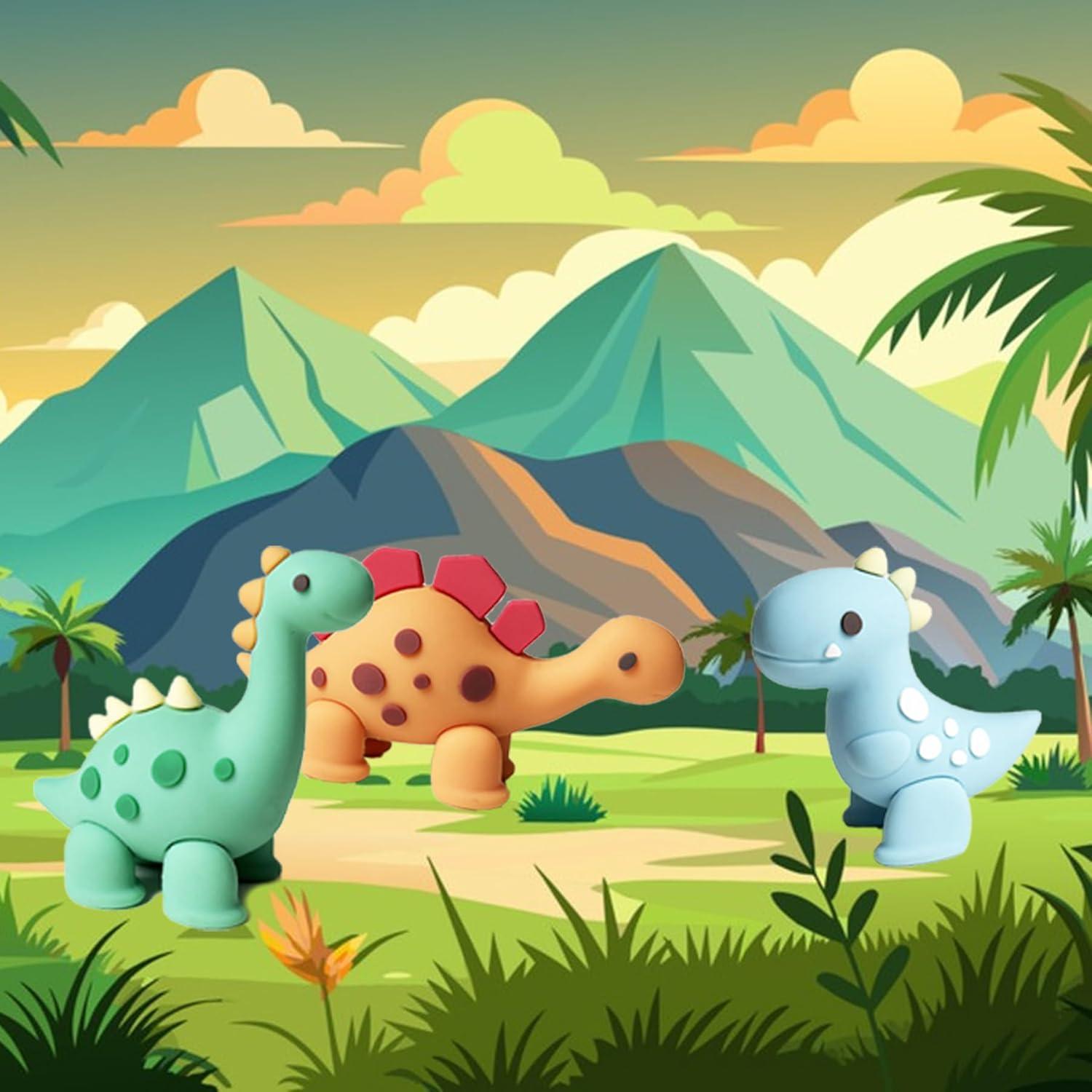 21 Piezas Decoraciones de Pastel Dinosaurio SAYHALO PVC