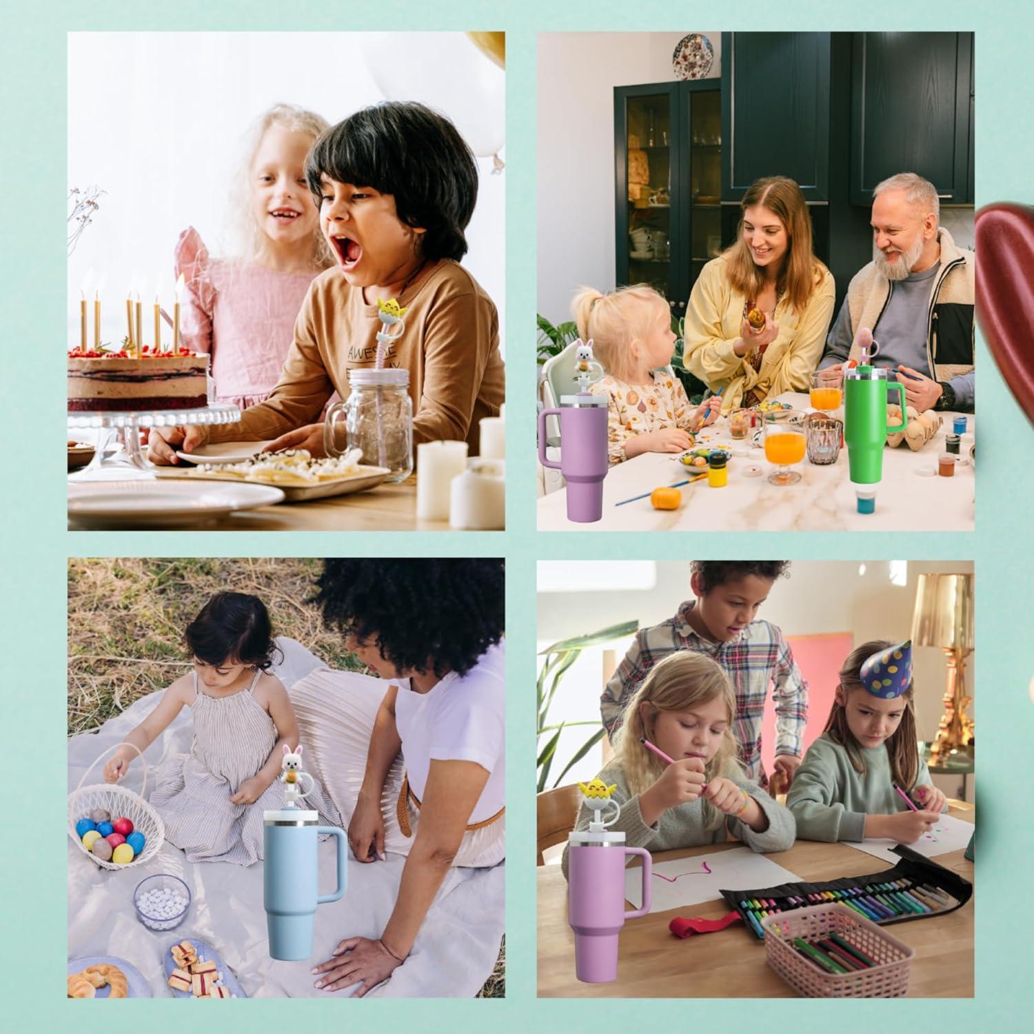 5 Tapas de Paja de Pascua Bimoha para Taza Stanley 30-40oz