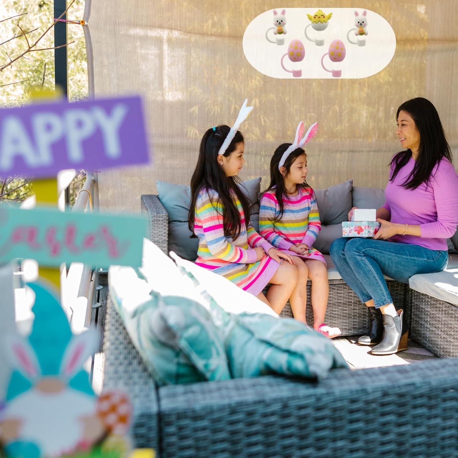 5 Tapas de Paja de Pascua Bimoha para Taza Stanley 30-40oz