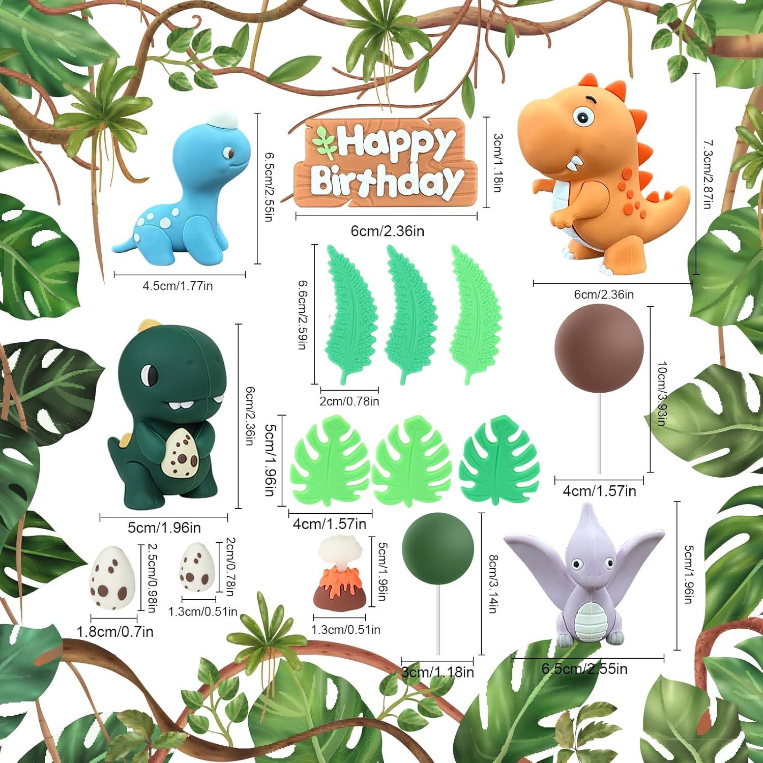 Adorno de Pastel de Dinosaurio 16 Piezas LACGO Fiesta Cumpleaños