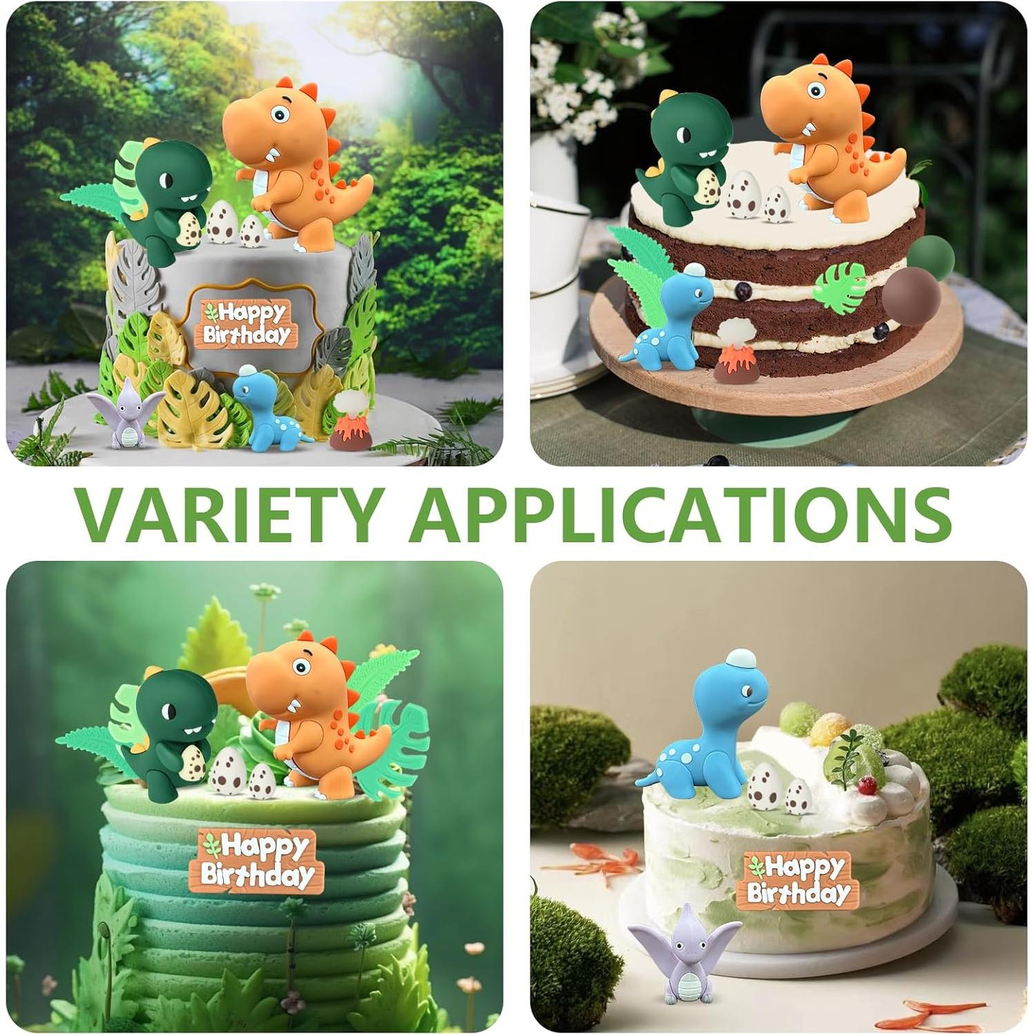 Adorno de Pastel de Dinosaurio 16 Piezas LACGO Fiesta Cumpleaños