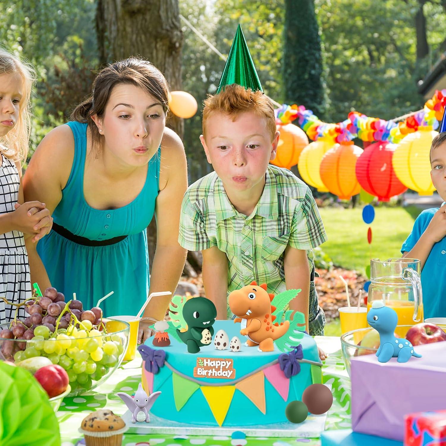 Adorno de Pastel de Dinosaurio 16 Piezas LACGO Fiesta Cumpleaños