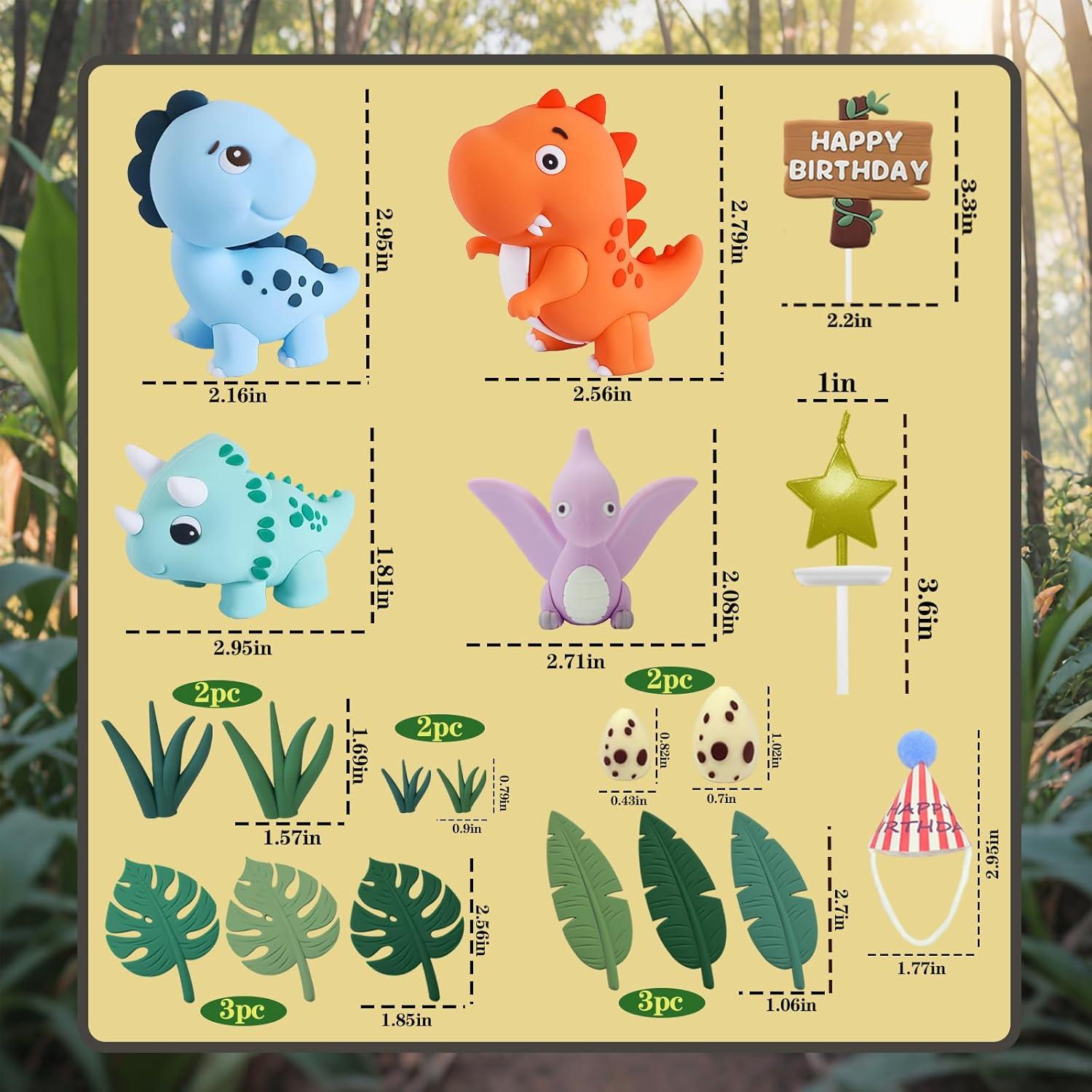 Juego de 20 Adornos para Pastel de Dinosaurio DUOROUBAO