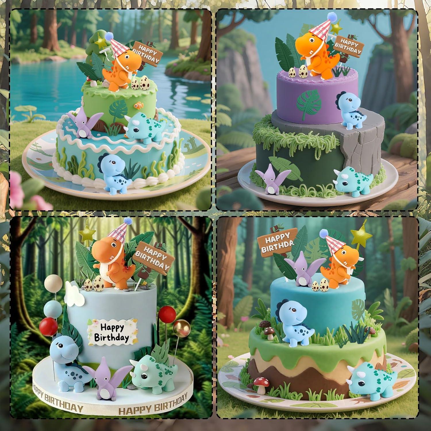 Juego de 20 Adornos para Pastel de Dinosaurio DUOROUBAO