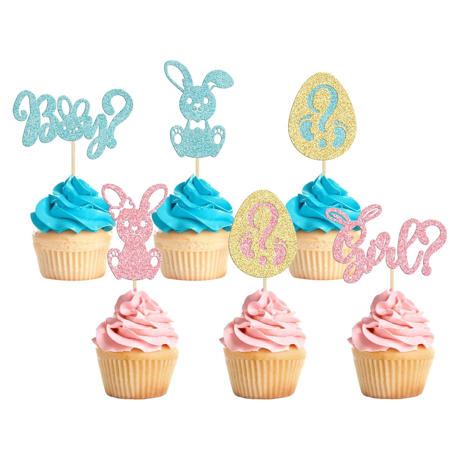 24 Toppers de Cupcake Revelación de Género Ephlyn - Pascua