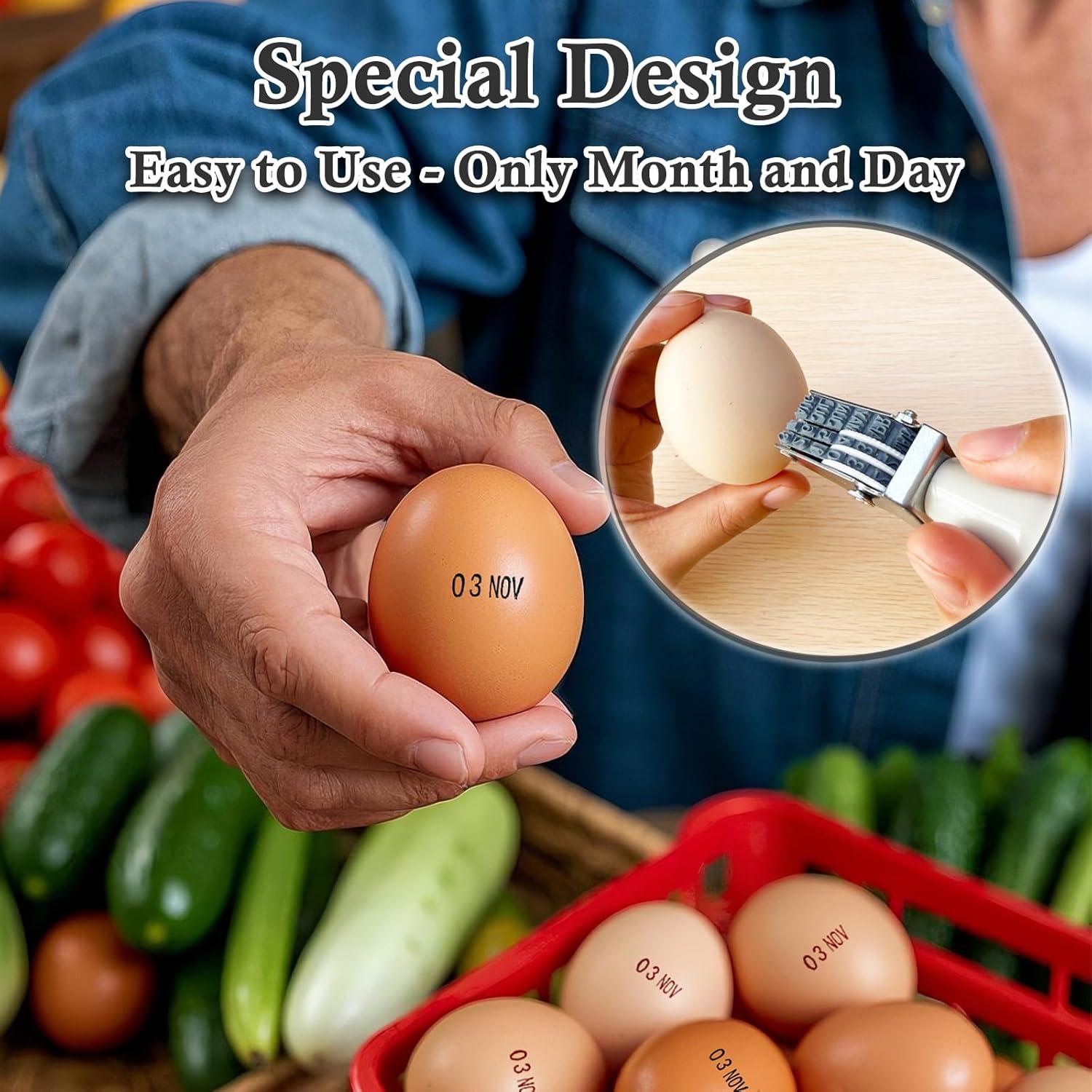 Kit de Sello de Fecha para Huevos Aunewrick con 2 Almohadillas