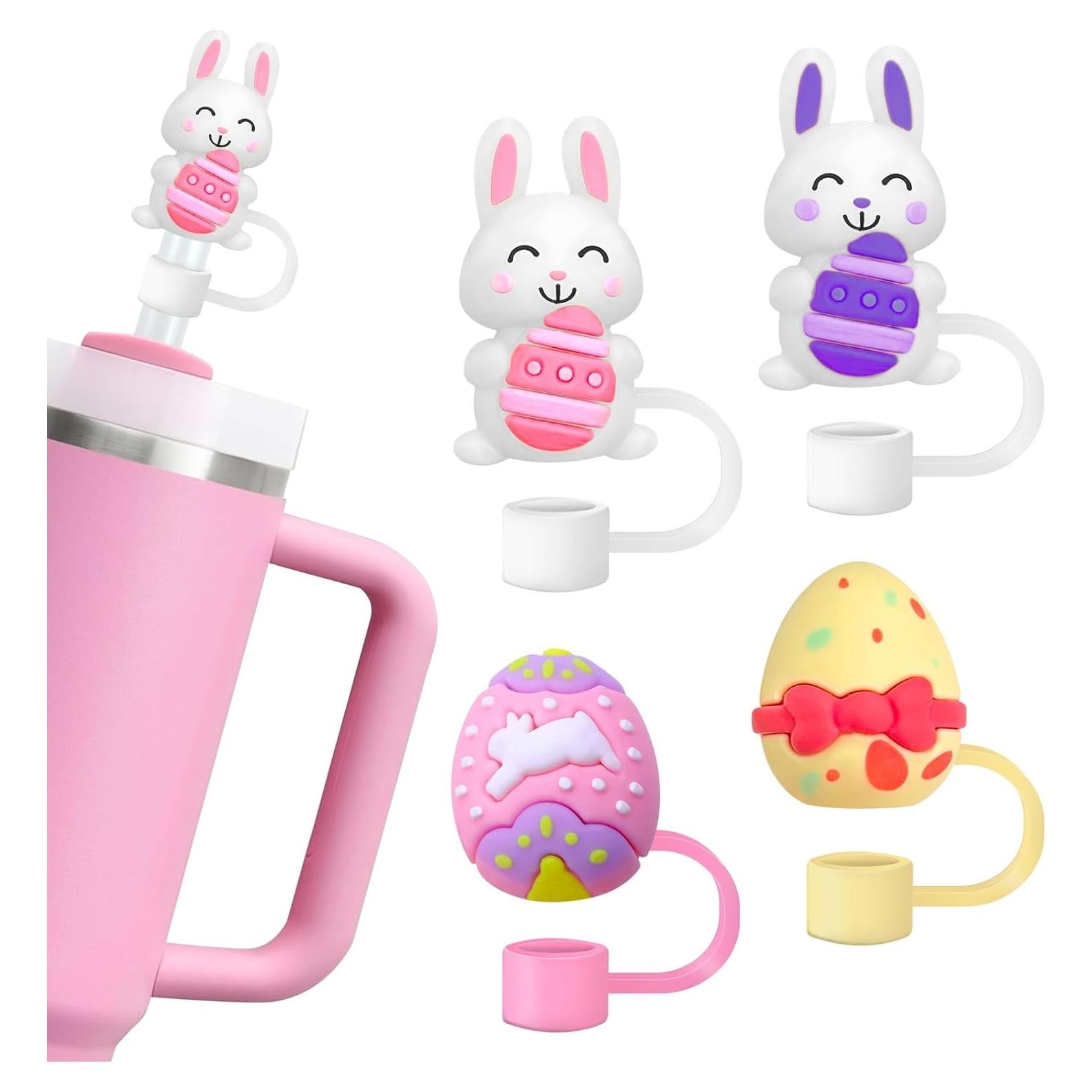 Tapa de Paja de Pascua Hikkcos 4 Pcs Silicona Reutilizable