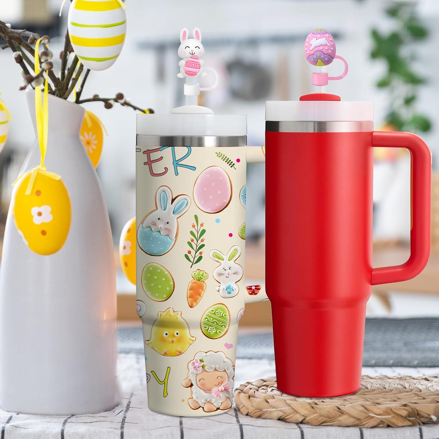 Tapa de Paja de Pascua Hikkcos 4 Pcs Silicona Reutilizable