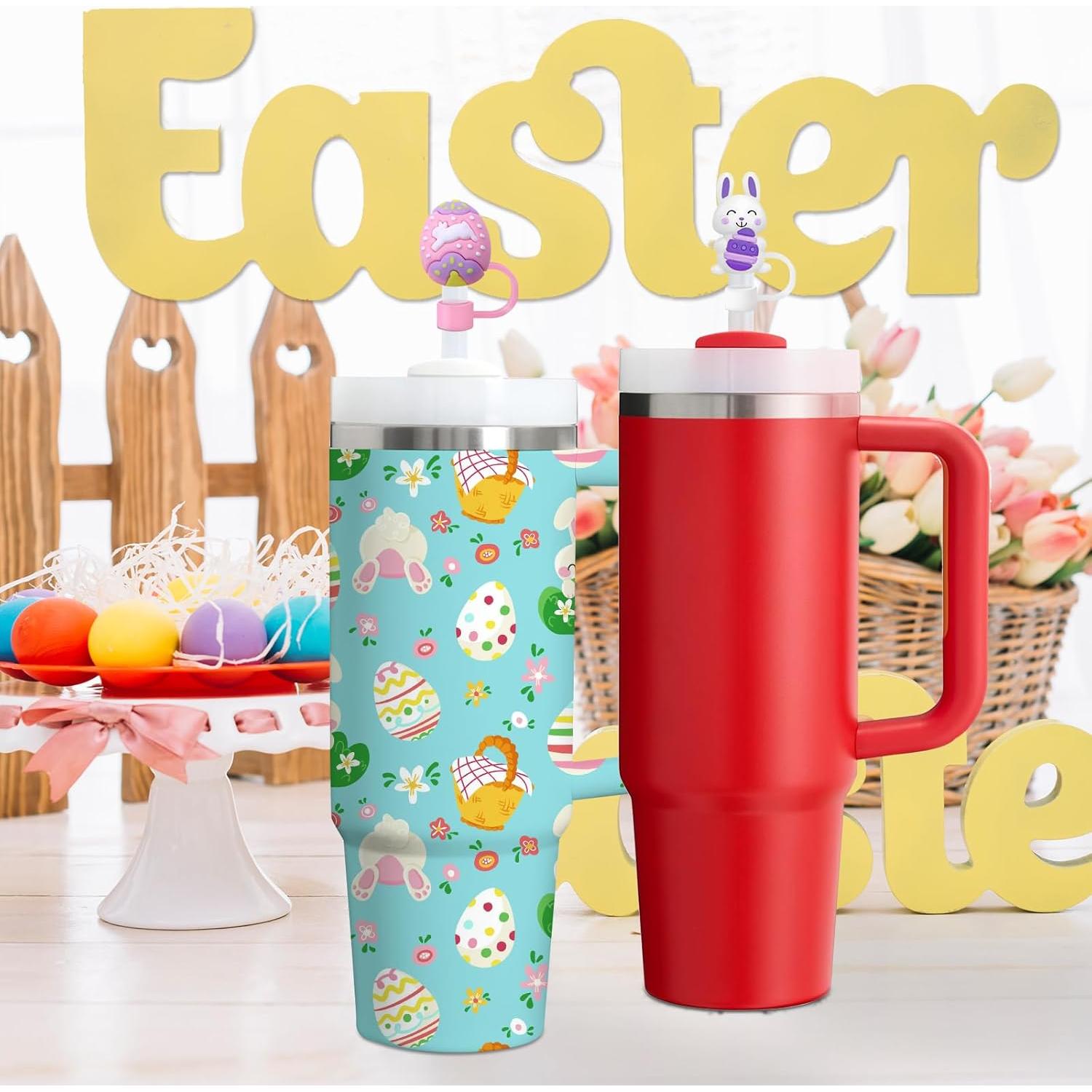 Tapa de Paja de Pascua Hikkcos 4 Pcs Silicona Reutilizable