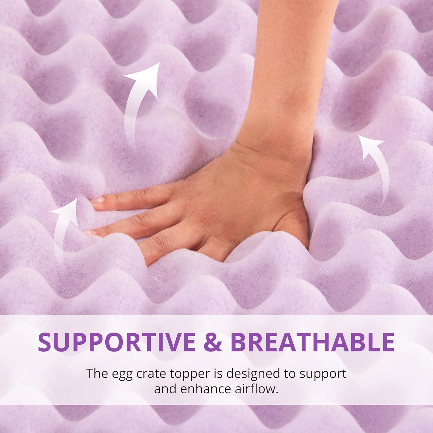 Cubierta de colchón viscoelástico EGOHOME 5 cm individual morado