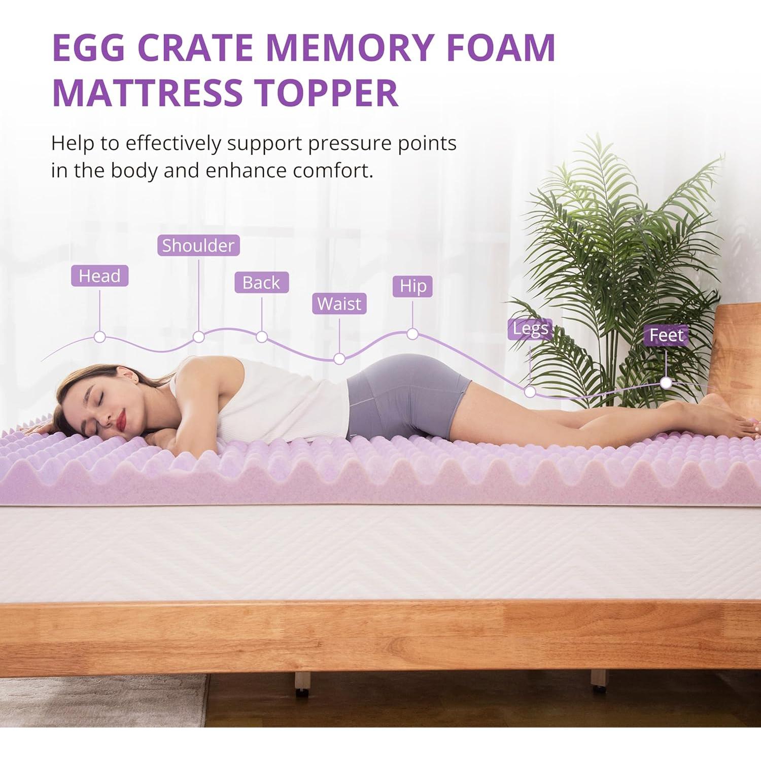 Cubierta de colchón viscoelástico EGOHOME 5 cm individual morado