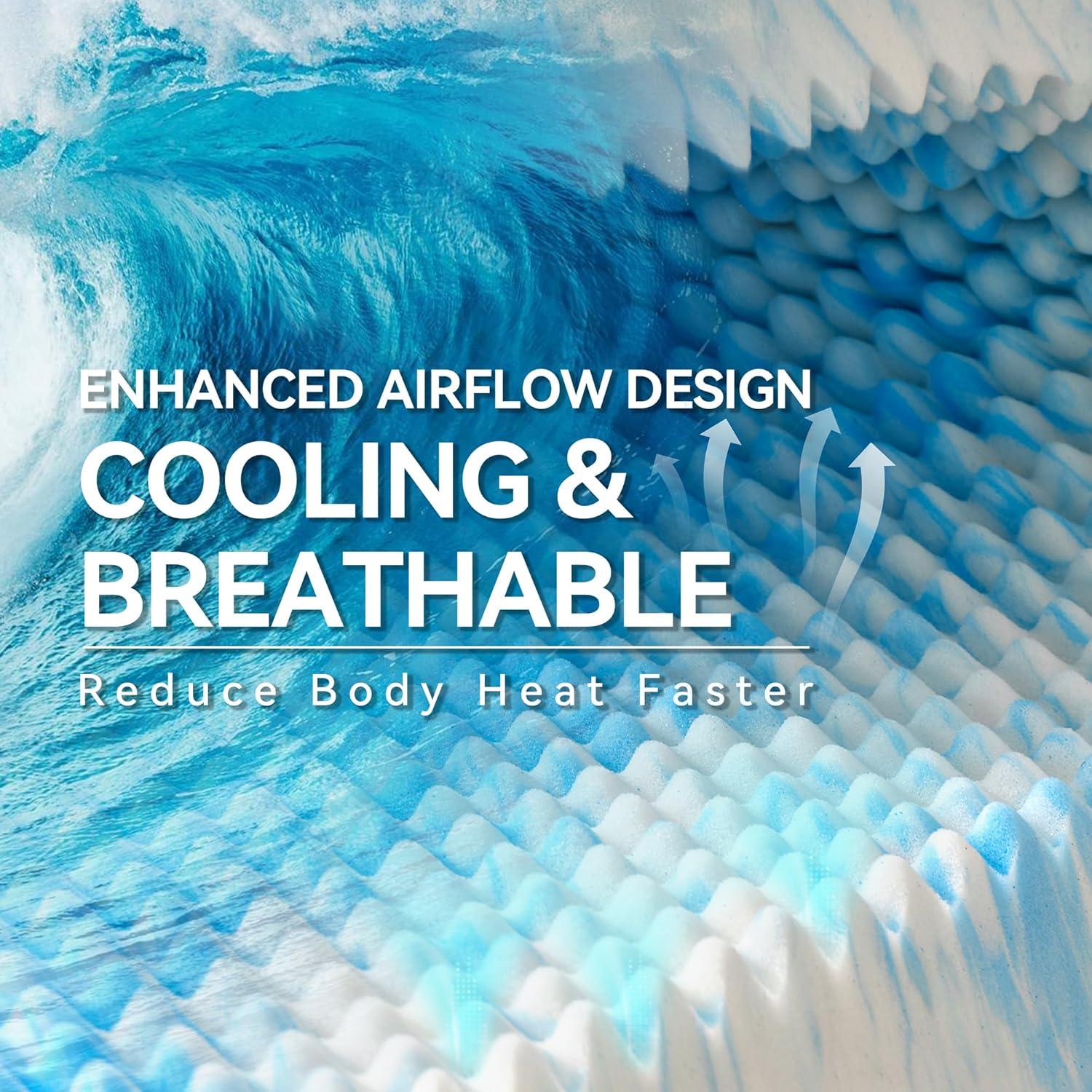 Colchón Viscoelástico SINWEEK Twin XL 3 Pulgadas Azul