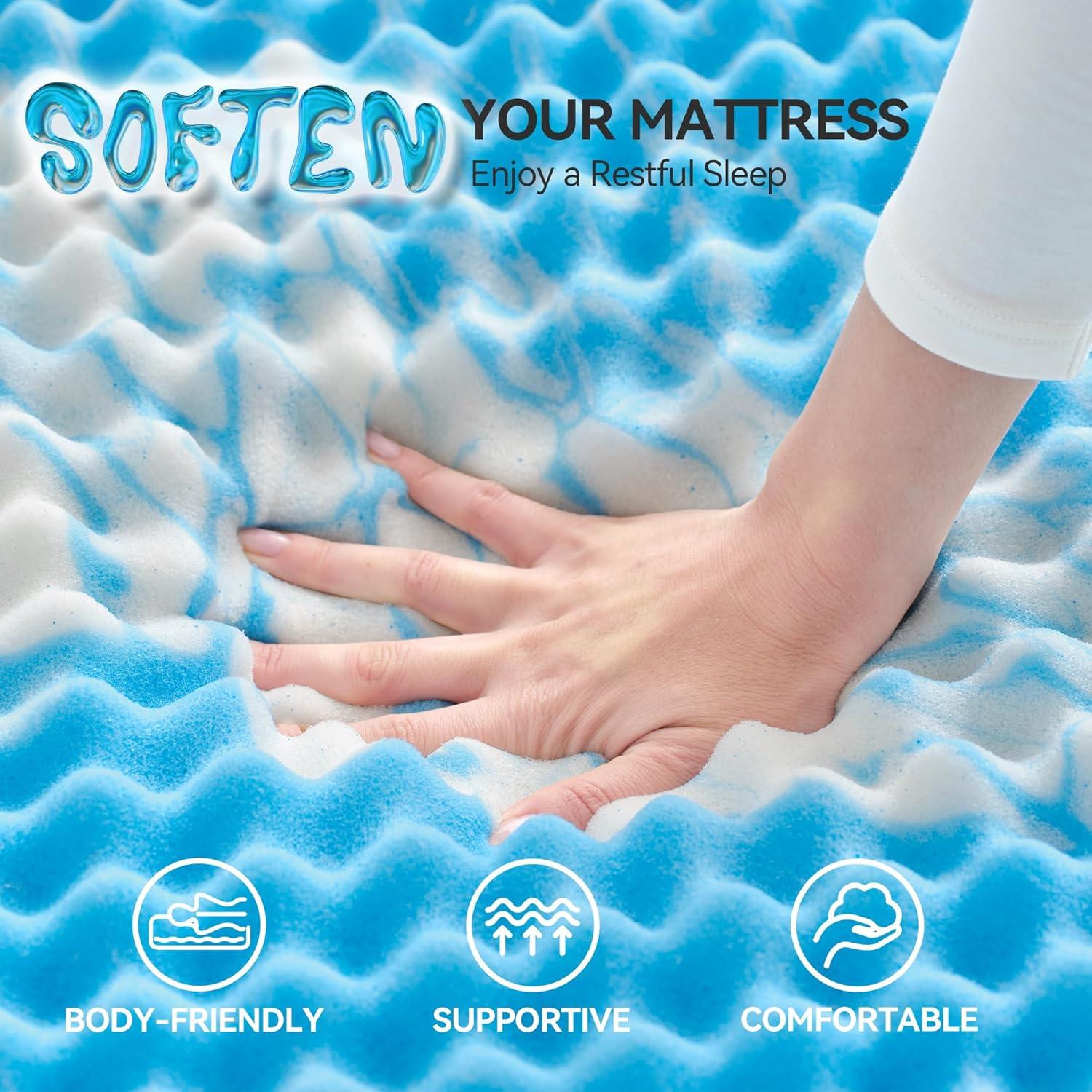 Colchón Viscoelástico SINWEEK Twin XL 3 Pulgadas Azul