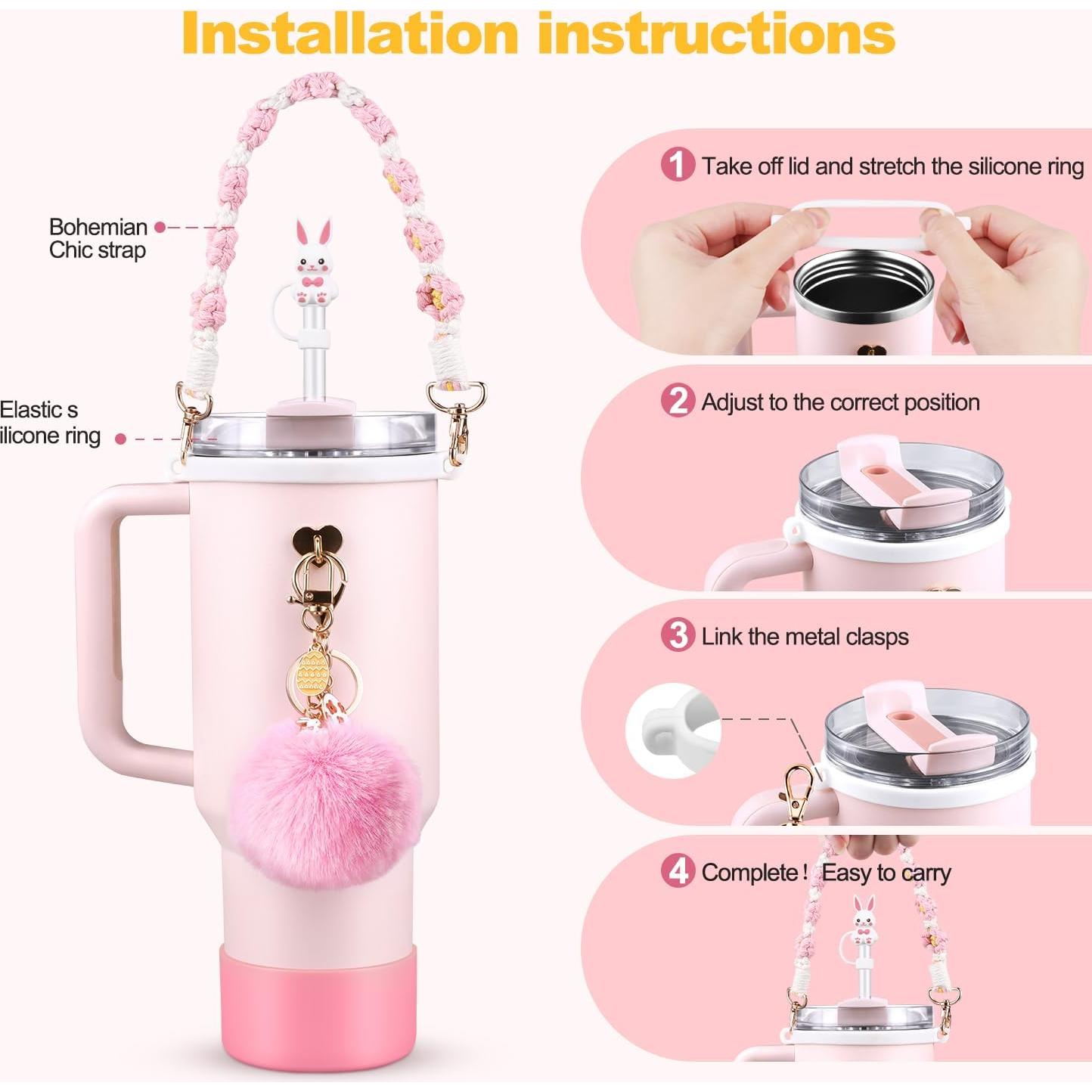 Juego de Accesorios de Pascua RONGFY para Stanley Cup 8 Pcs