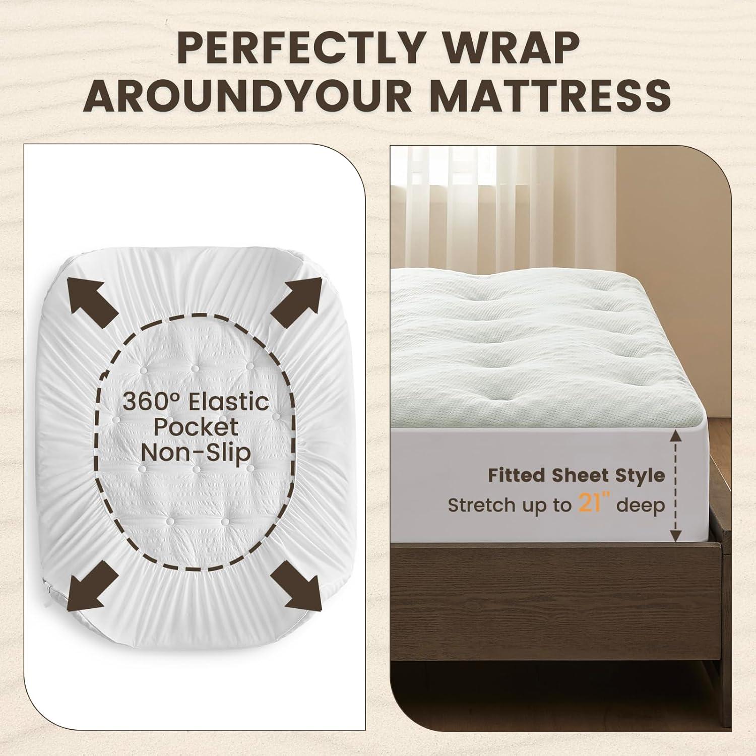 Cubierta de Colchón RV King QUIETSEA Espuma de Memoria Impermeable