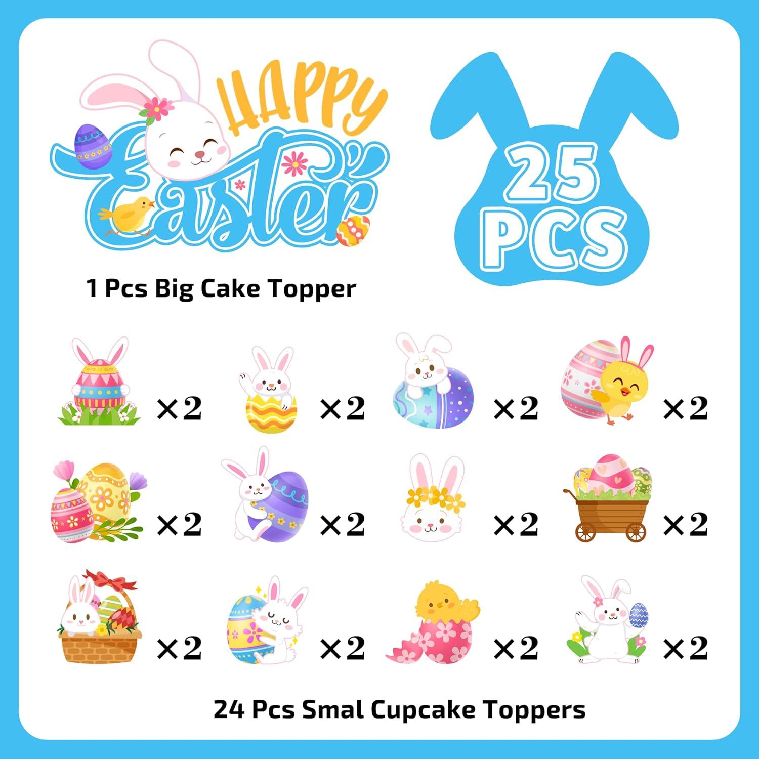 25 Piezas Decoraciones de Pastel de Pascua Fruitful Jewelry
