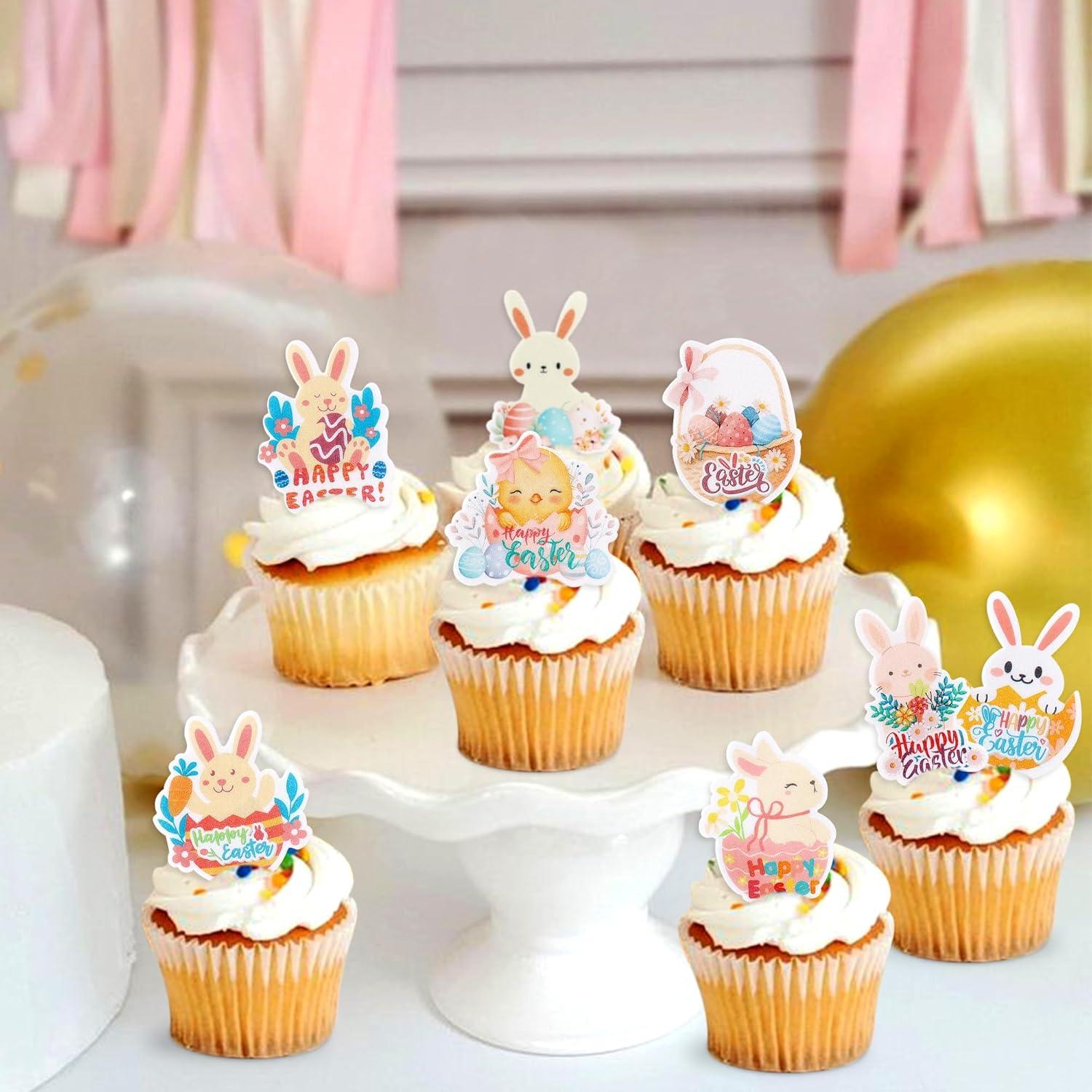56 Decoraciones Comestibles para Cupcakes Giga Gud - Pascua
