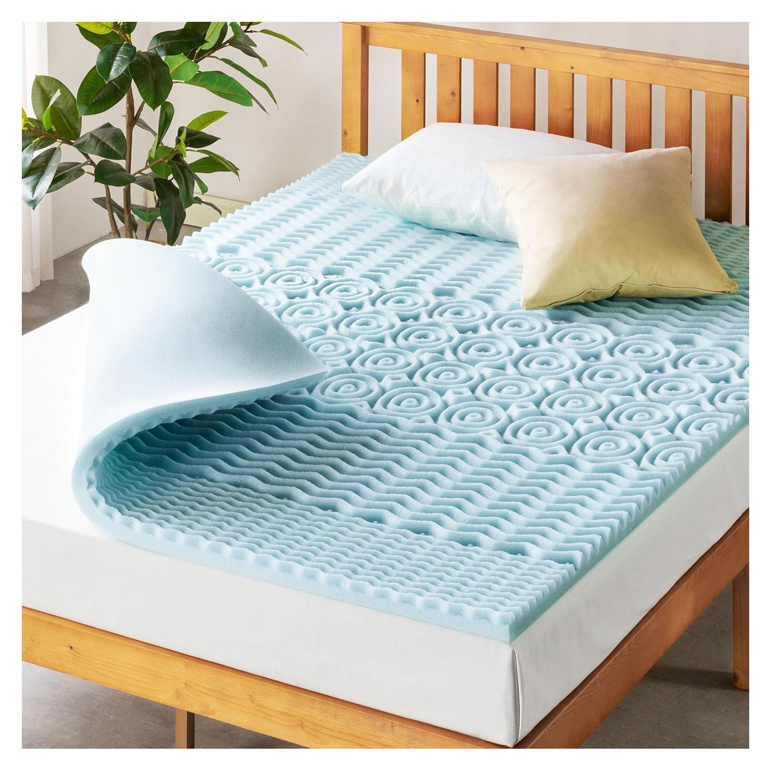 Topper de Espuma con Memoria Mellow 5 Zonas 1.5 cm Individual Azul