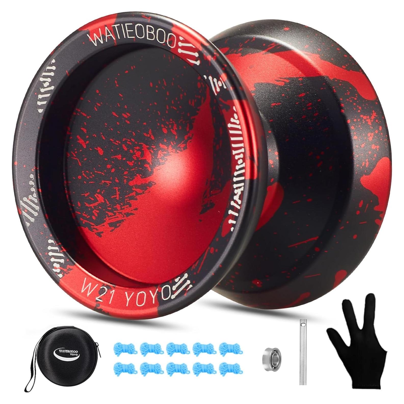 Yo-Yo Metálico WATIEOBOO R8 Pro y Responsive - Negro Rojo