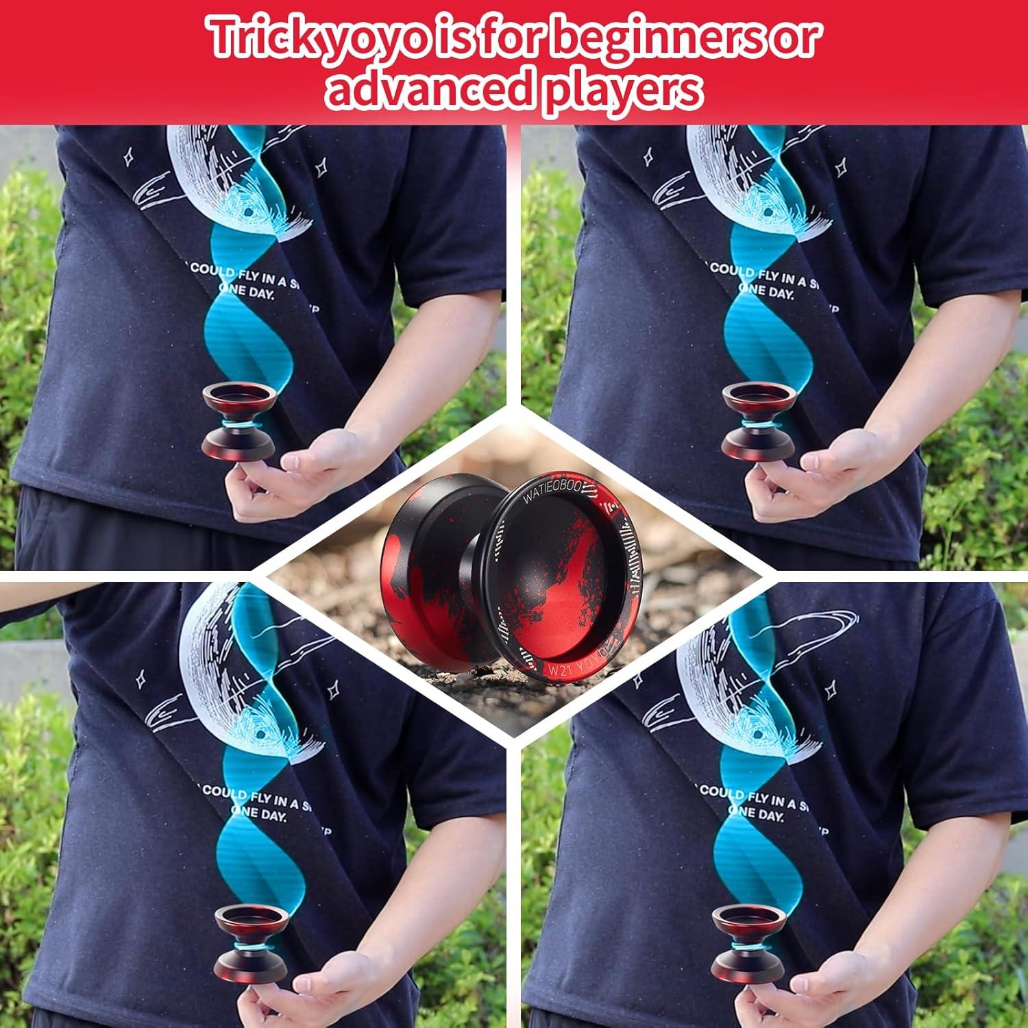 Yo-Yo Metálico WATIEOBOO R8 Pro y Responsive - Negro Rojo