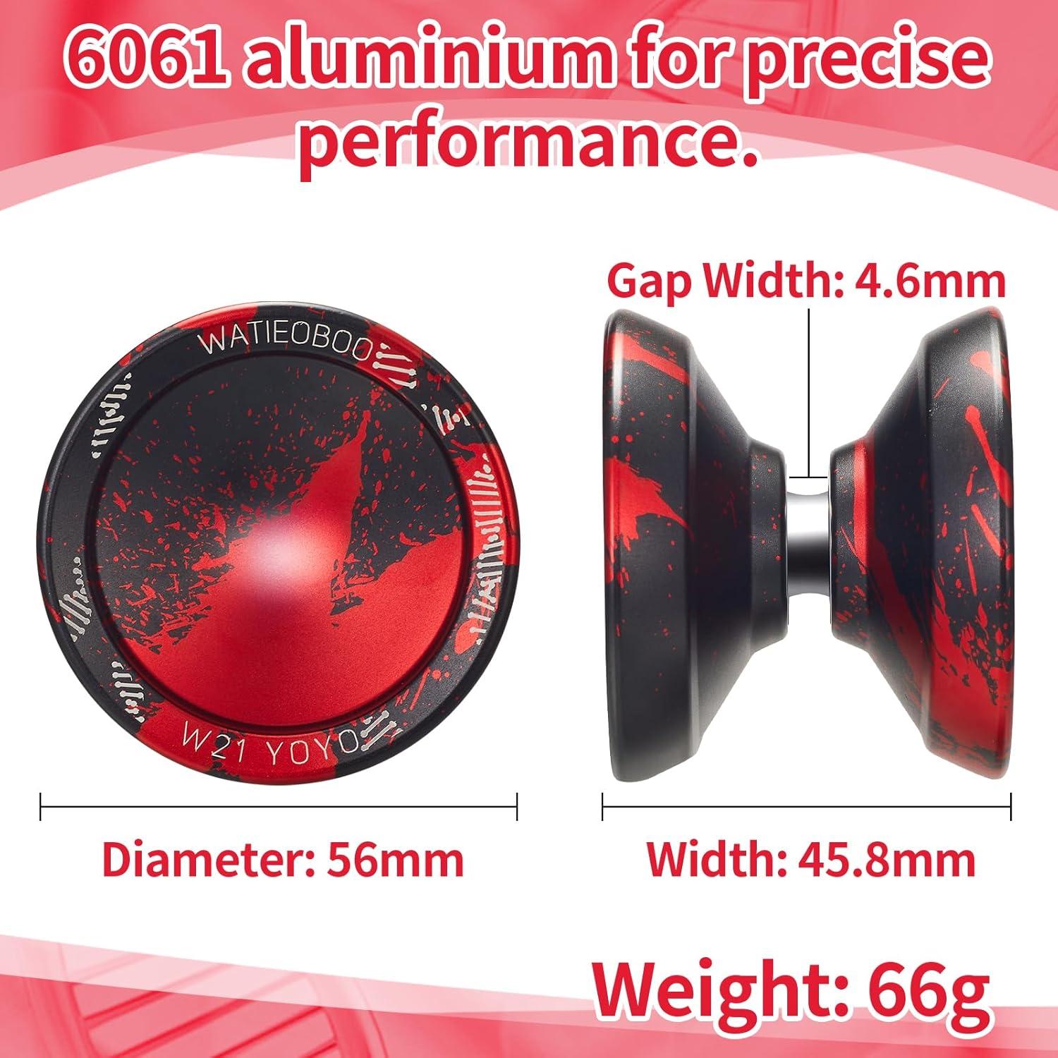 Yo-Yo Metálico WATIEOBOO R8 Pro y Responsive - Negro Rojo