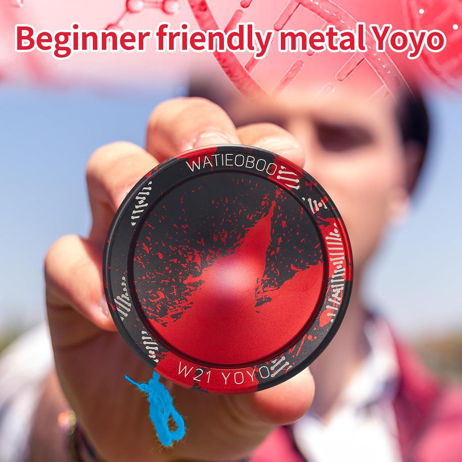 Yo-Yo Metálico WATIEOBOO R8 Pro y Responsive - Negro Rojo