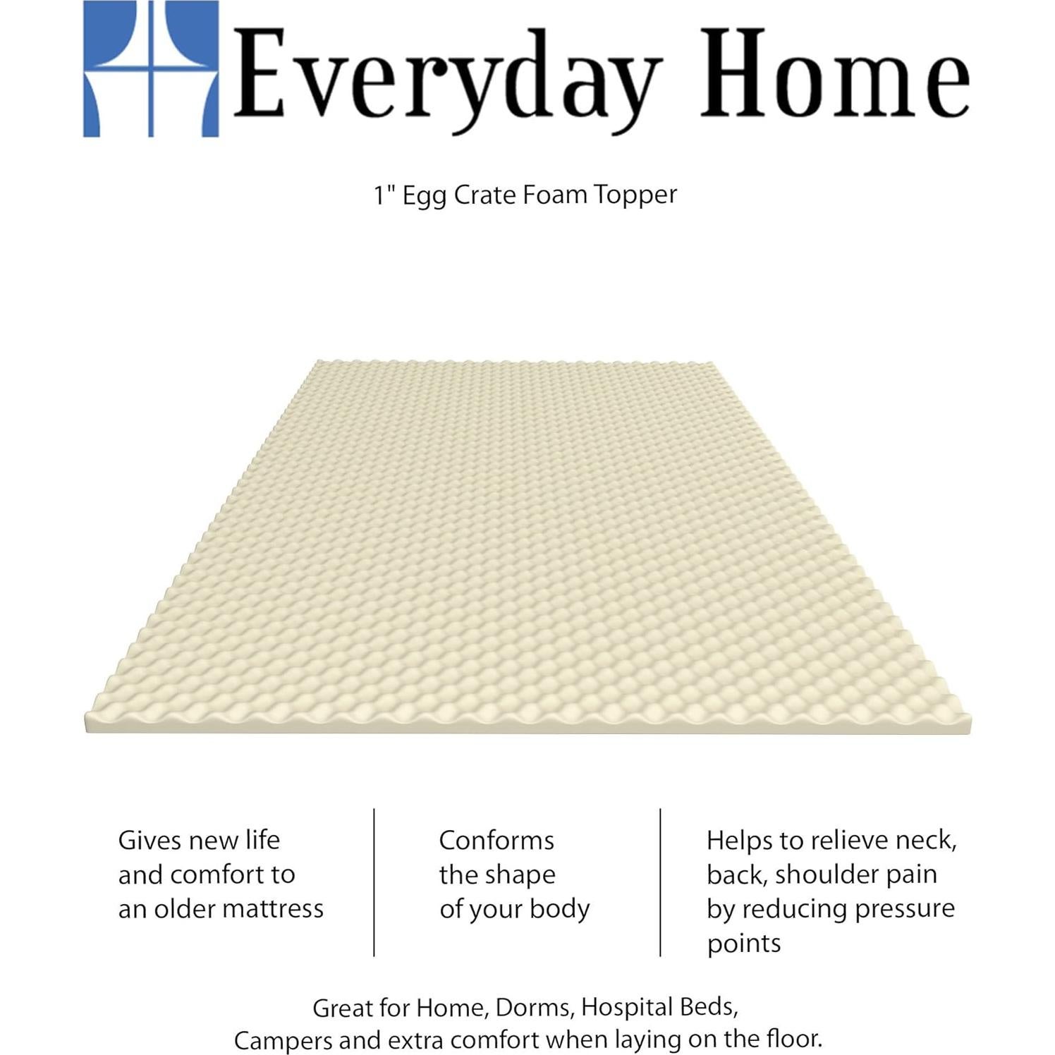 Cubierta de colchón tipo huevo Twin XL Everyday Home Blanco