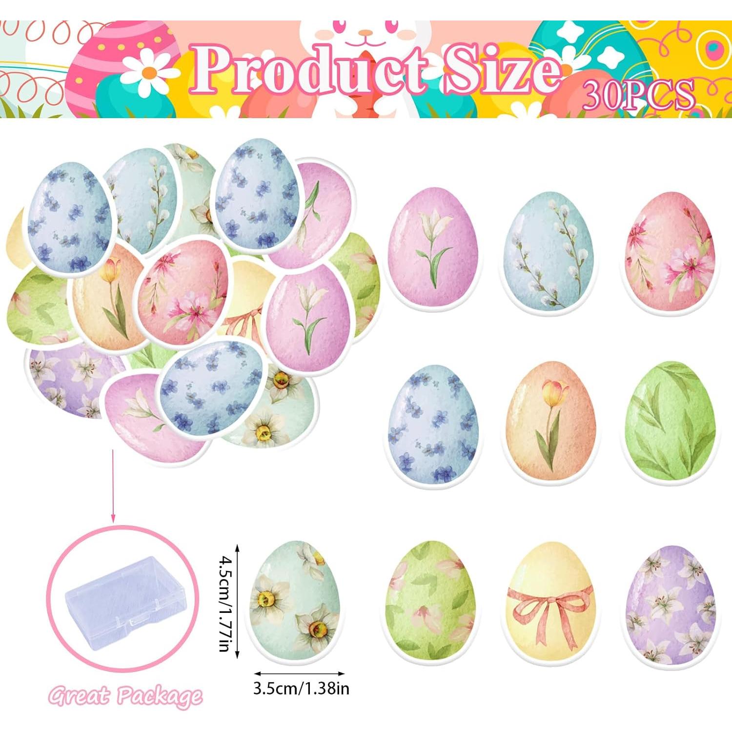 30 Decoraciones Comestibles de Huevos de Pascua Fyeoxle 4.5cm