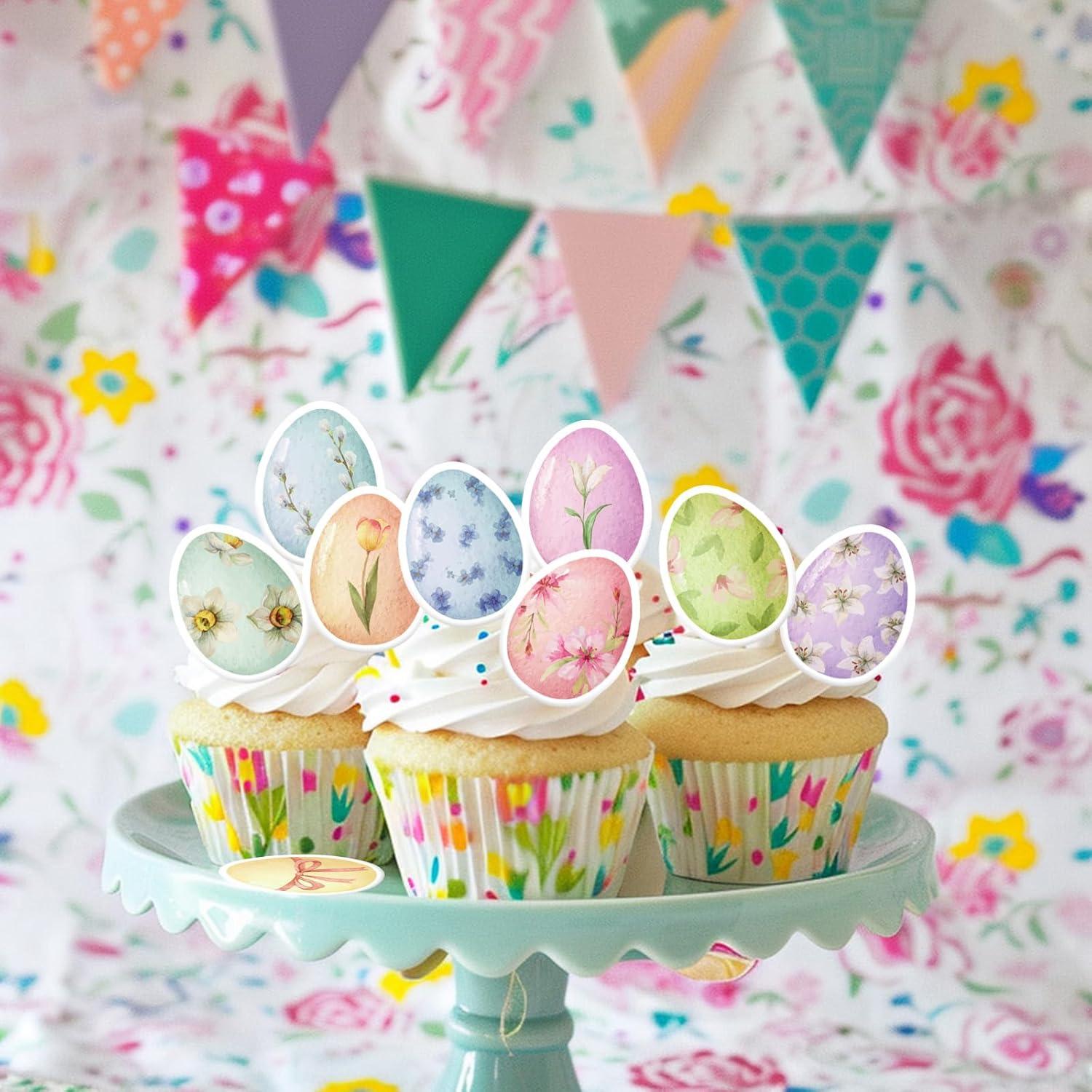 30 Decoraciones Comestibles de Huevos de Pascua Fyeoxle 4.5cm