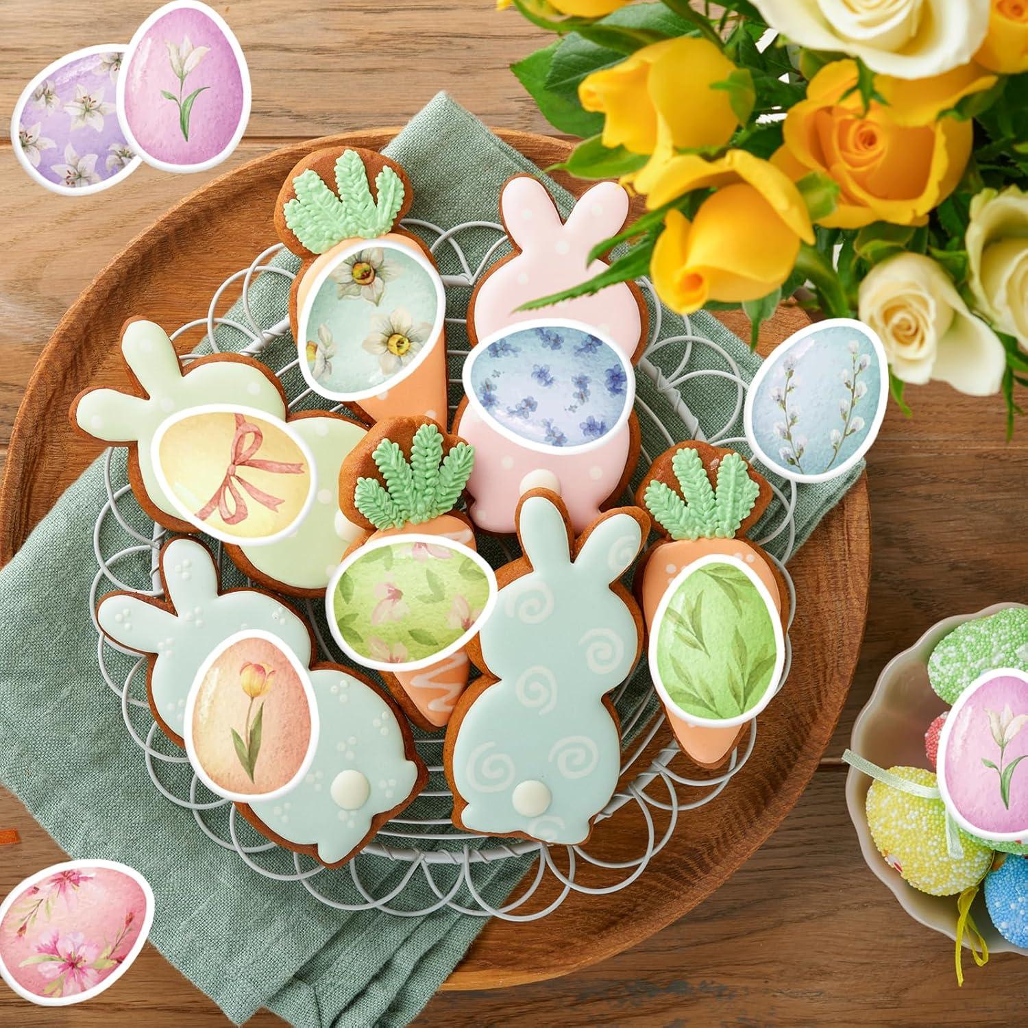 30 Decoraciones Comestibles de Huevos de Pascua Fyeoxle 4.5cm