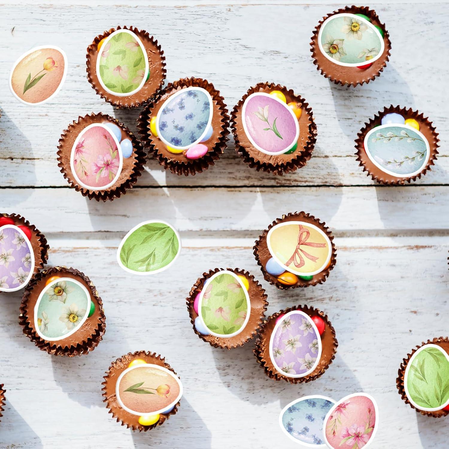 30 Decoraciones Comestibles de Huevos de Pascua Fyeoxle 4.5cm