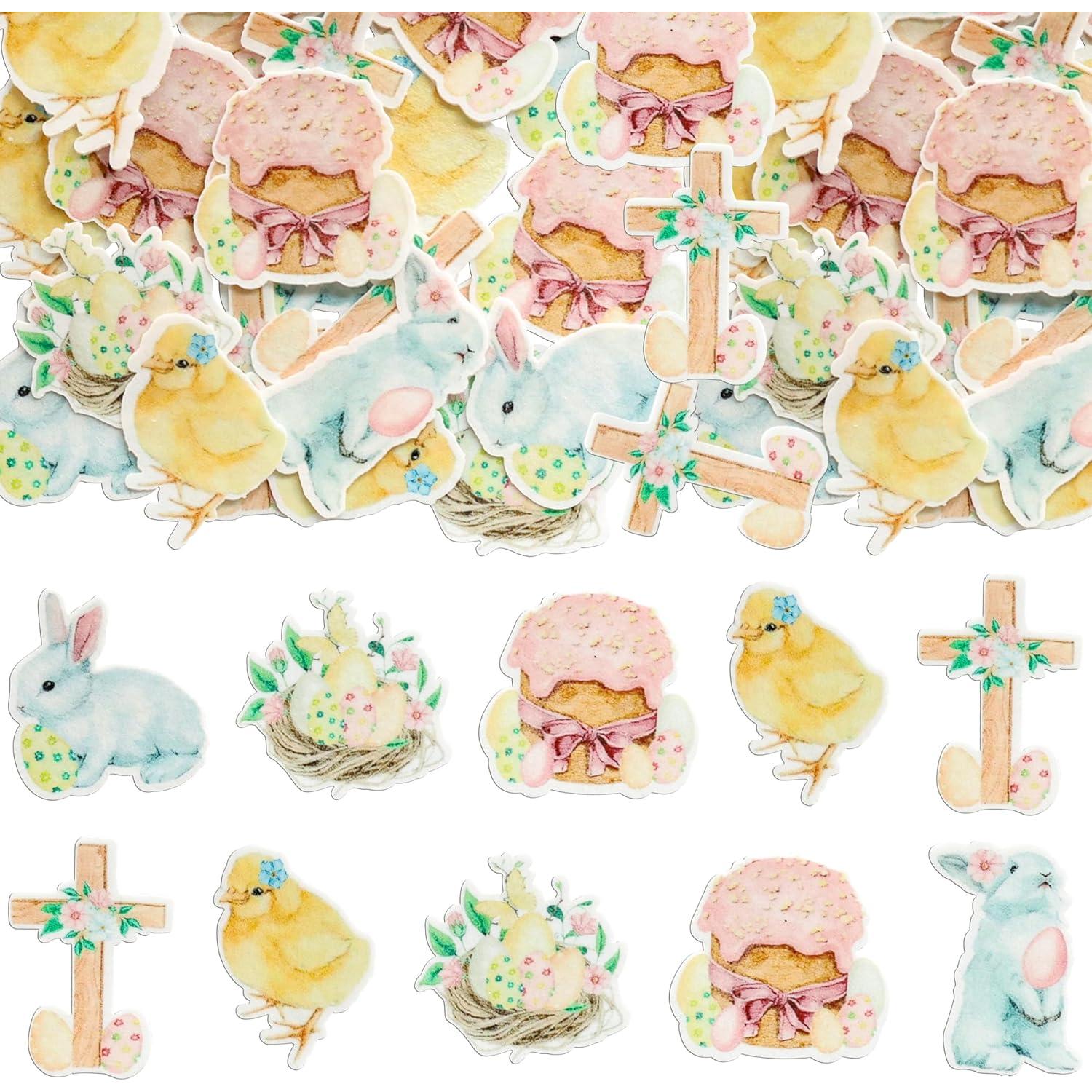 48 Piezas Decoraciones Comestibles de Cupcake Gyufise Pascua