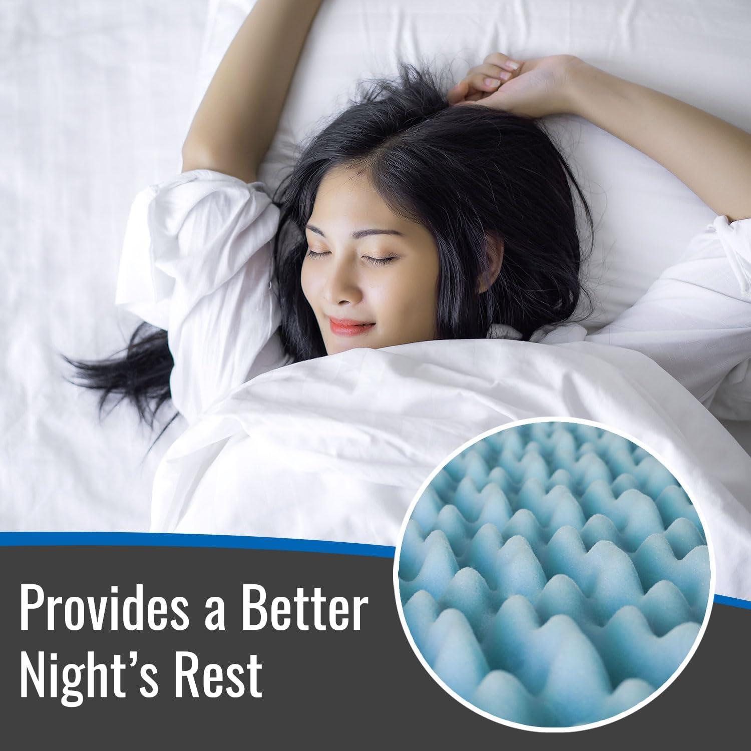 Colchón Superior DMI Twin XL Espuma de Huevo 5 cm Azul