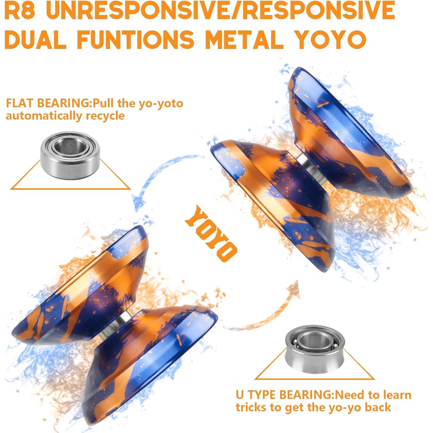 Yoyo Profesional WATIEOBOO R8 Azul y Oro para Niños