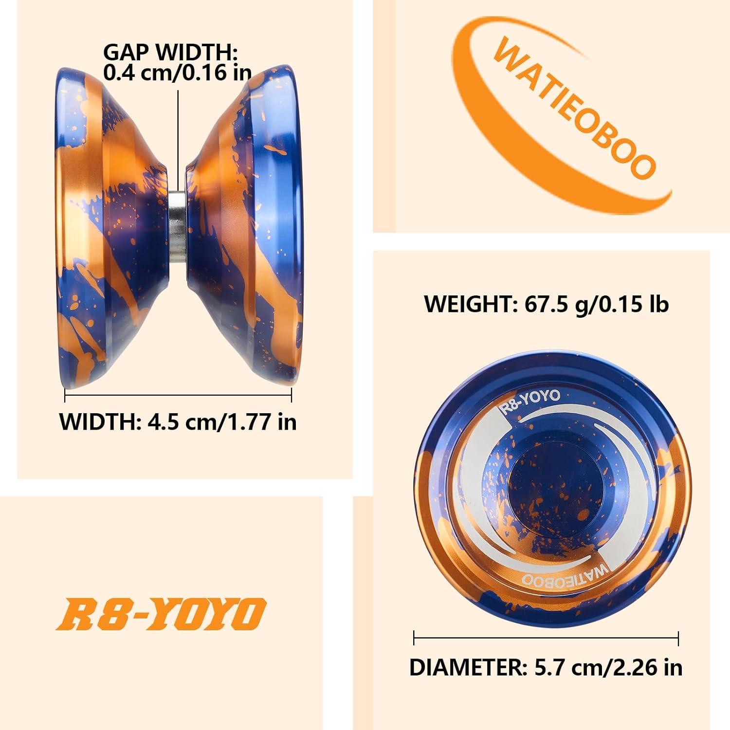Yoyo Profesional WATIEOBOO R8 Azul y Oro para Niños