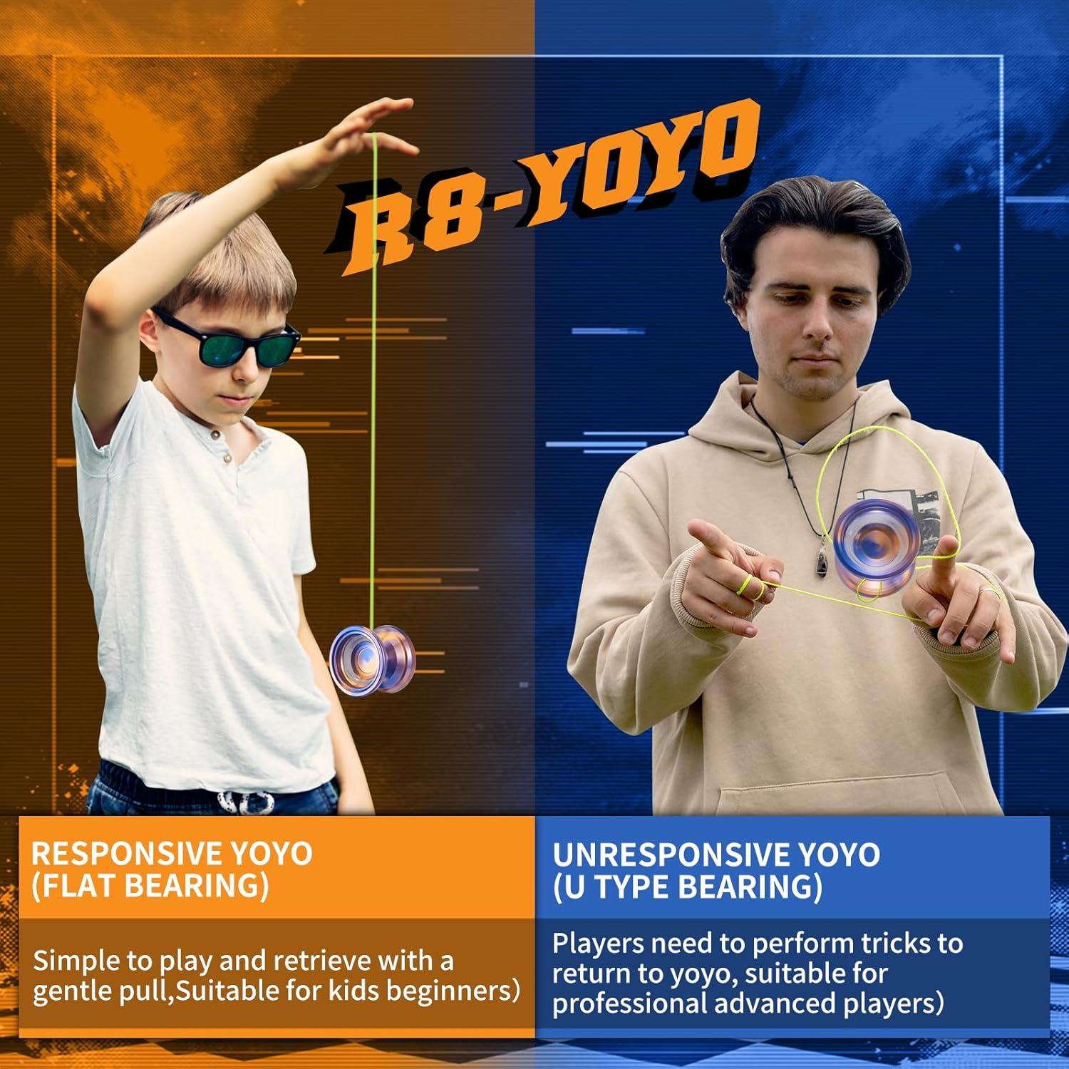 Yoyo Profesional WATIEOBOO R8 Azul y Oro para Niños