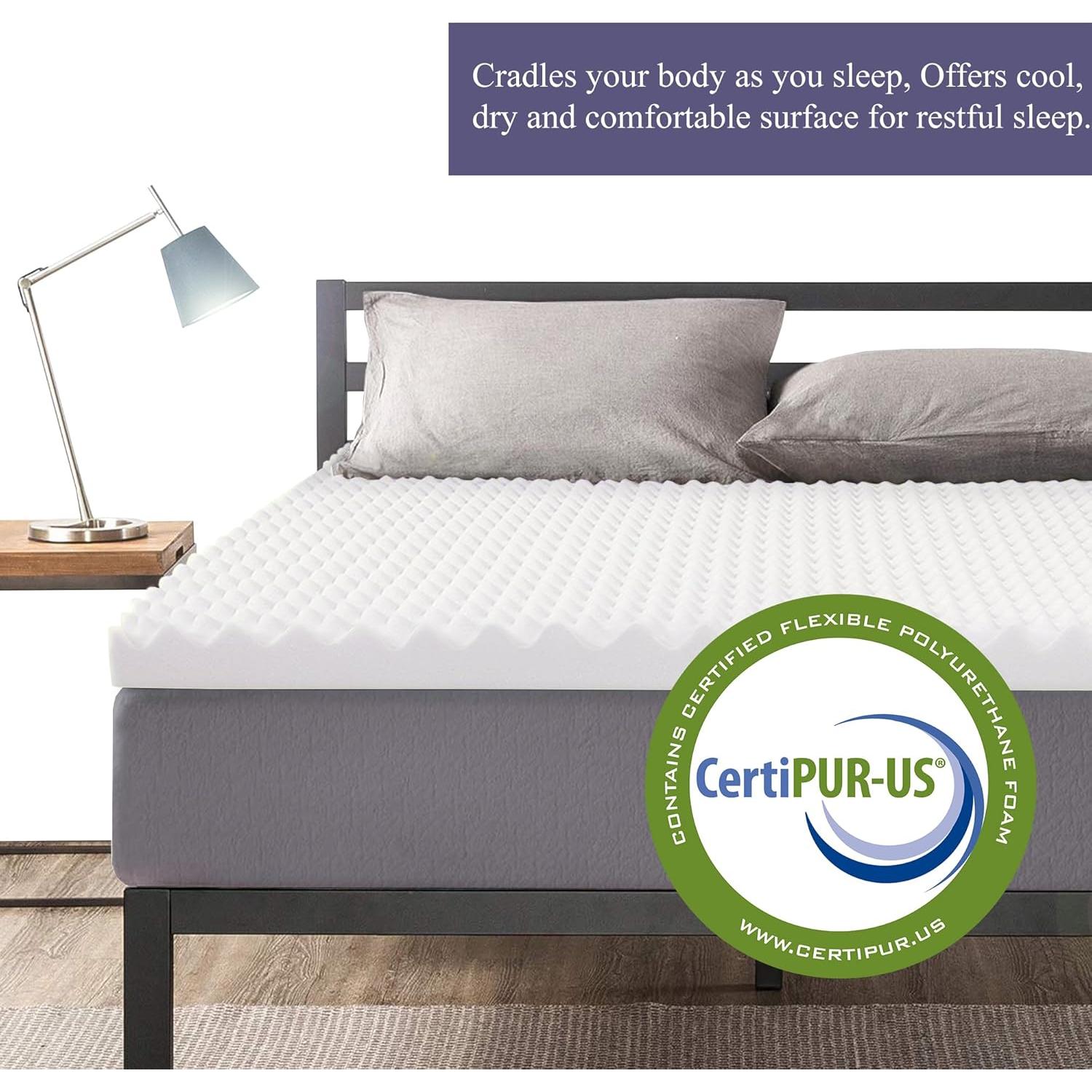 Topper de Colchón Nutan 3 Pulgadas Espuma Convoluta Individual