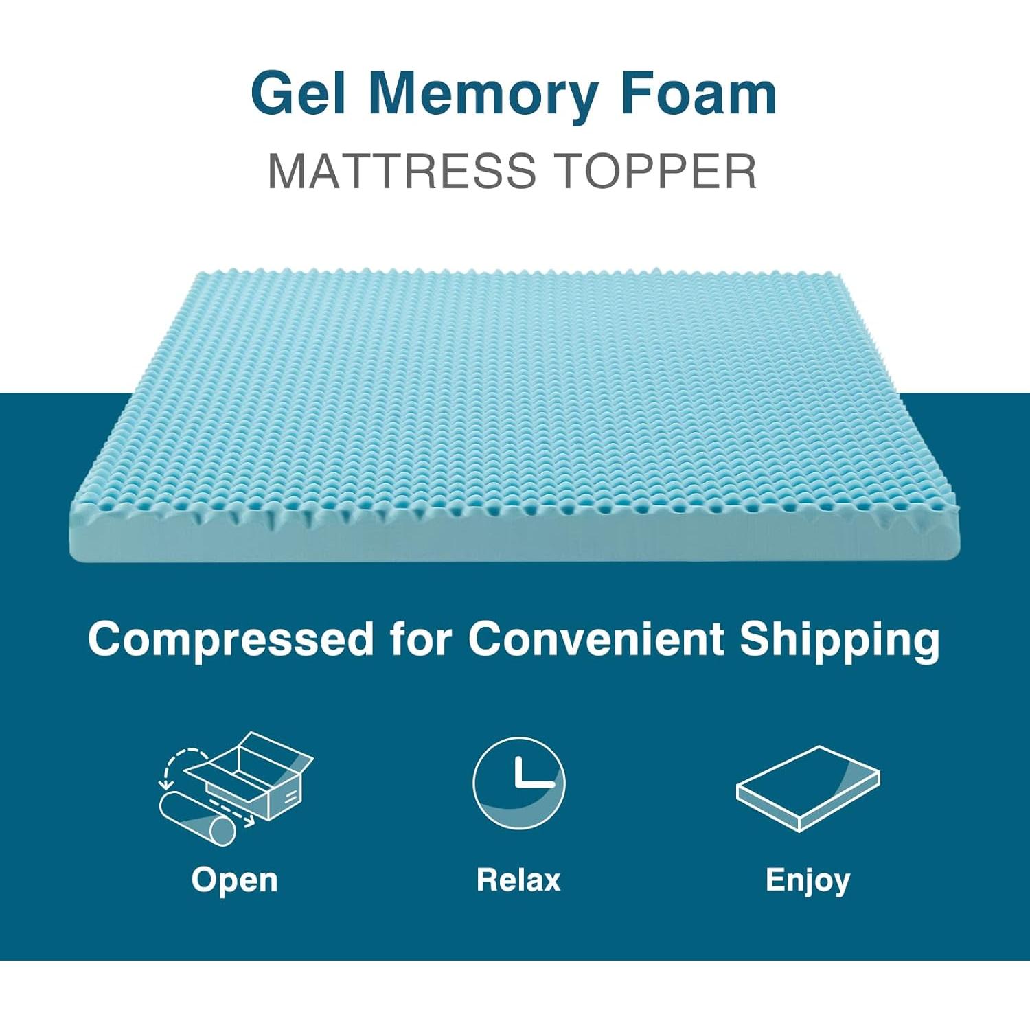 Colchón Topper Espuma de Memoria Genérico 10 cm Twin Refrigerante